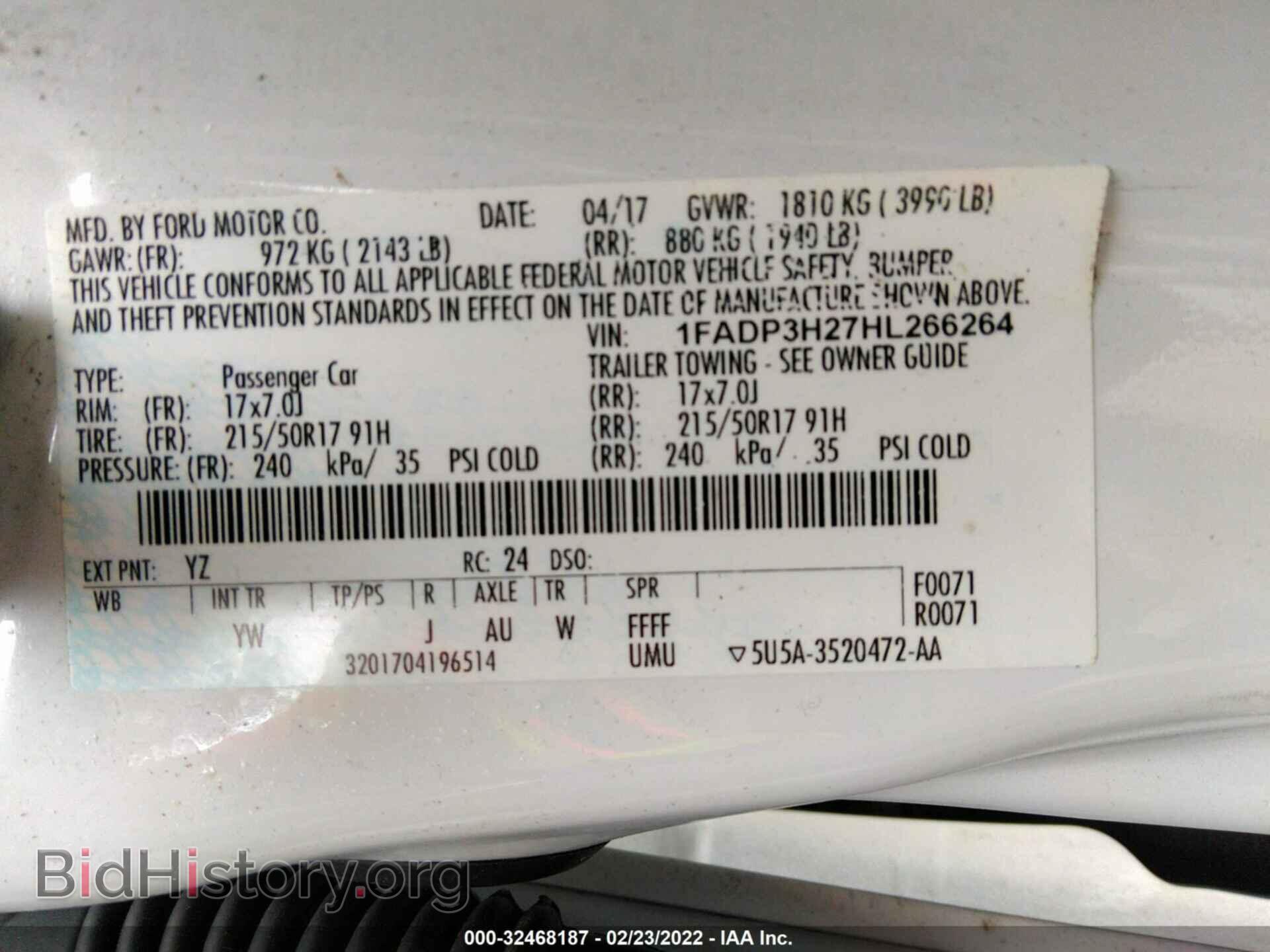 2017 FORD FOCUS - VIN: 1FADP3H27HL266264 - Фото 9