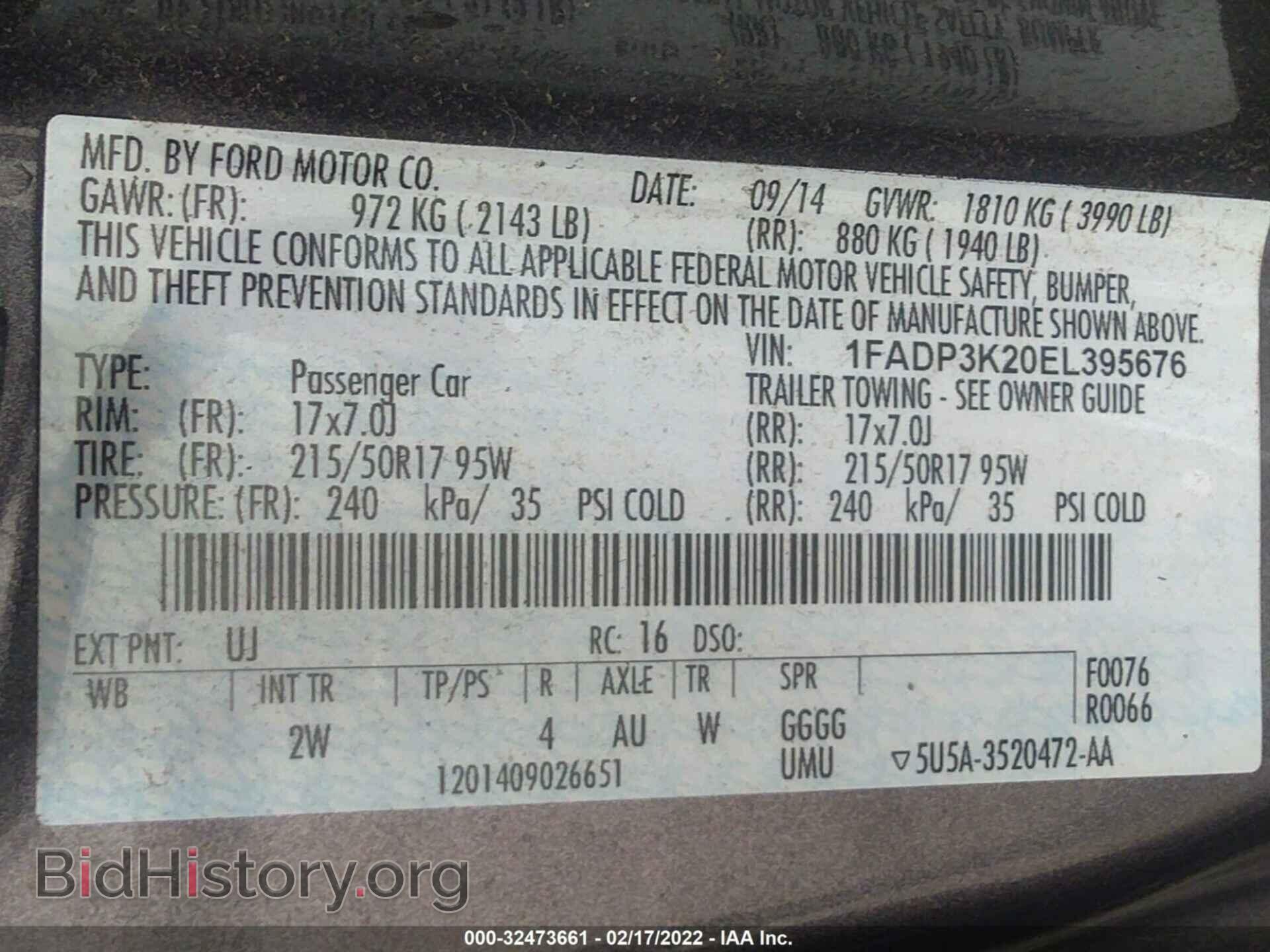 2014 FORD FOCUS - VIN: 1FADP3K20EL395676 - Photo 9