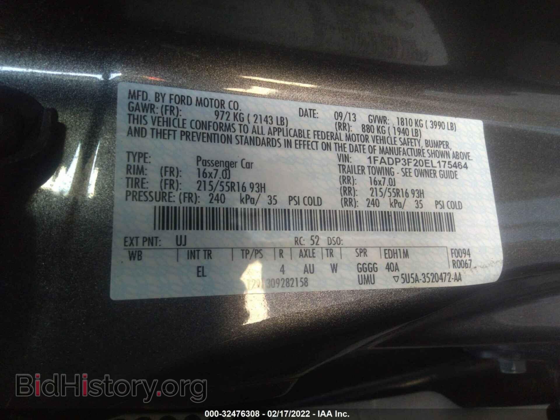 2014 FORD FOCUS - VIN: 1FADP3F20EL175464 - Фото 9