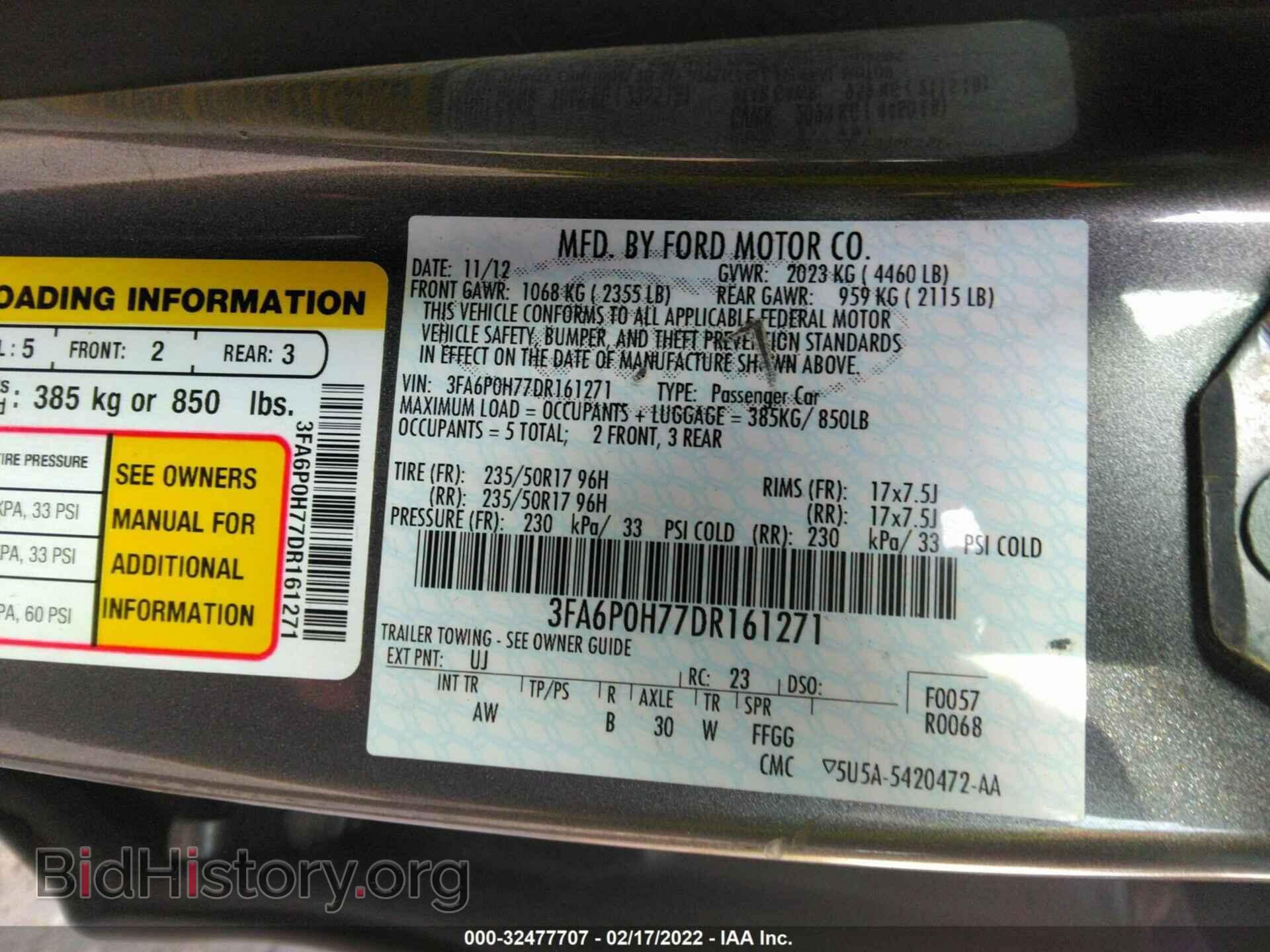 2013 FORD FUSION - VIN: 3FA6P0H77DR161271 - Фото 9