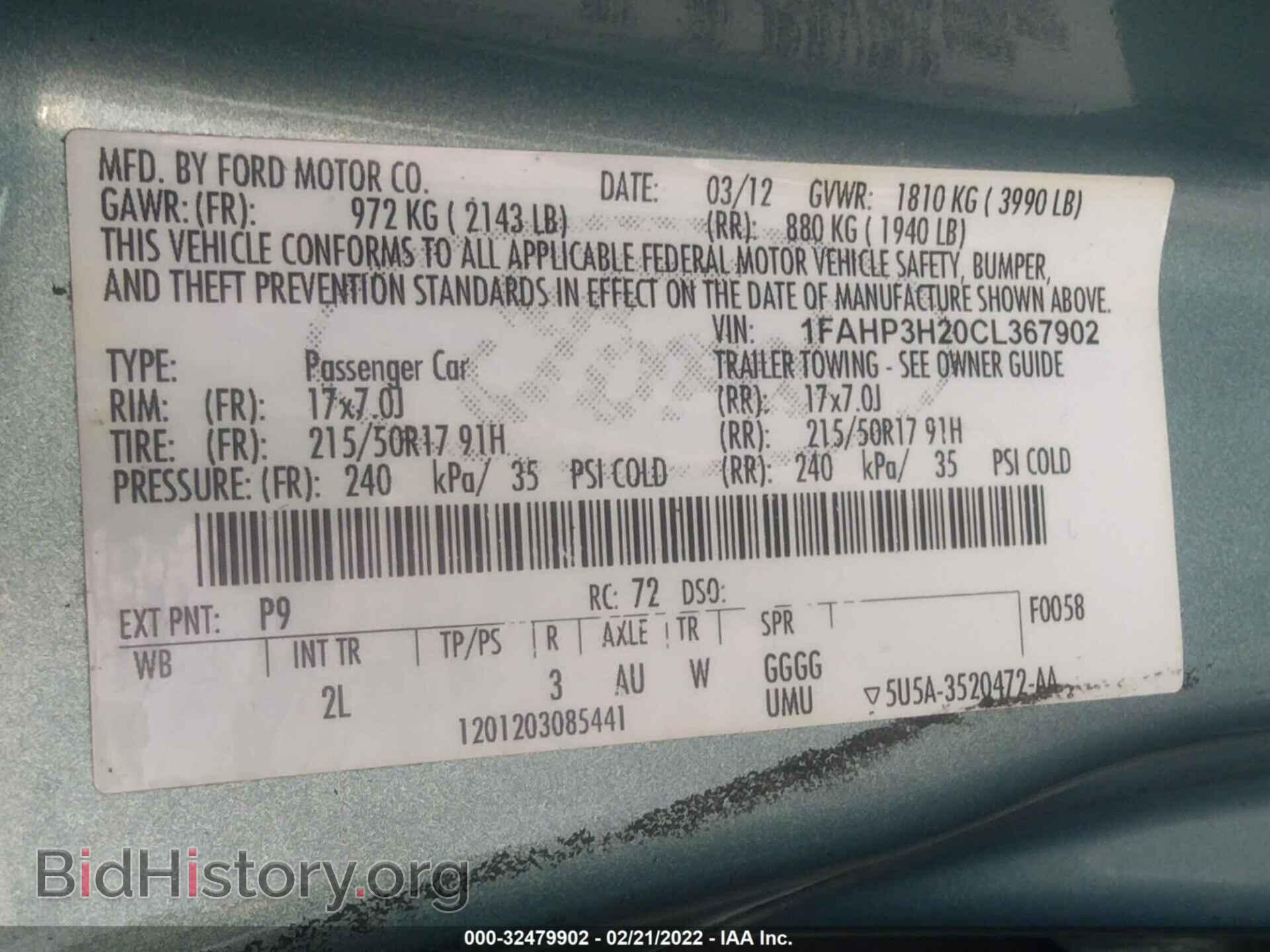 2012 FORD FOCUS - VIN: 1FAHP3H20CL367902 - Photo 9