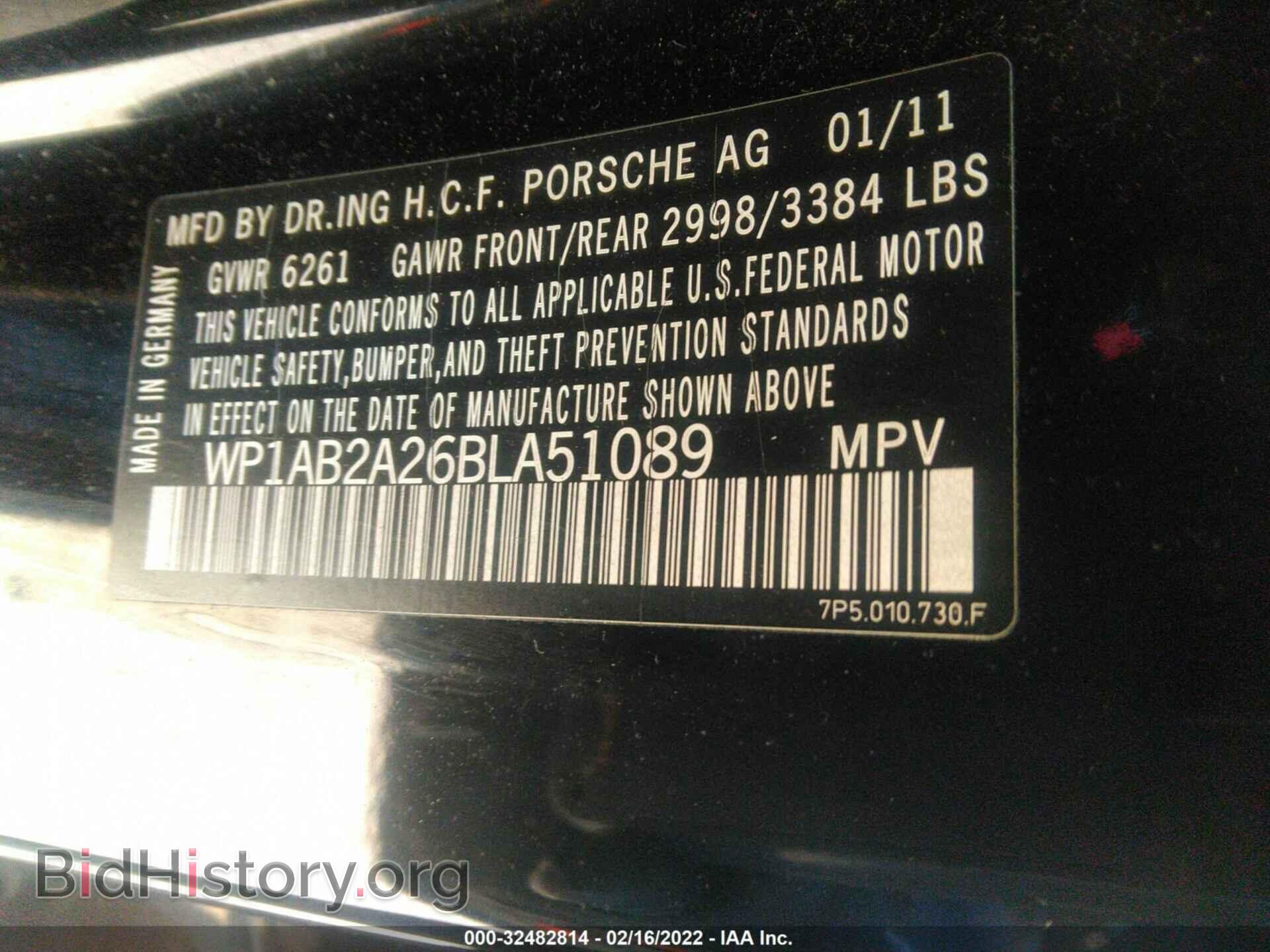 2011 PORSCHE CAYENNE - VIN: WP1AB2A26BLA51089 - Фото 9