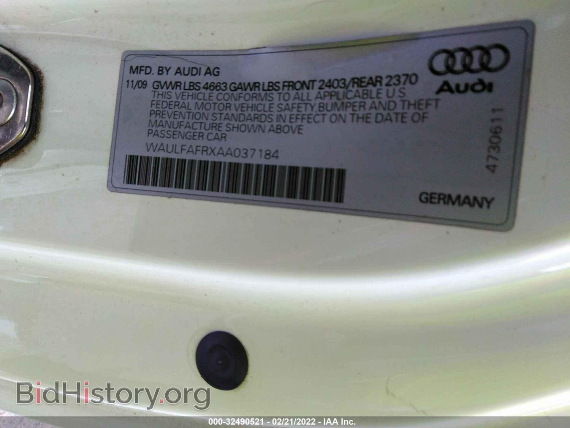 2010 AUDI A5 - VIN: WAULFAFRXAA037184 - Photo 9