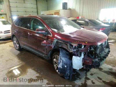 2015 Ford EDGE Titanium, бордовый — VIN 2FMPK4K99FBB27568, IAAI