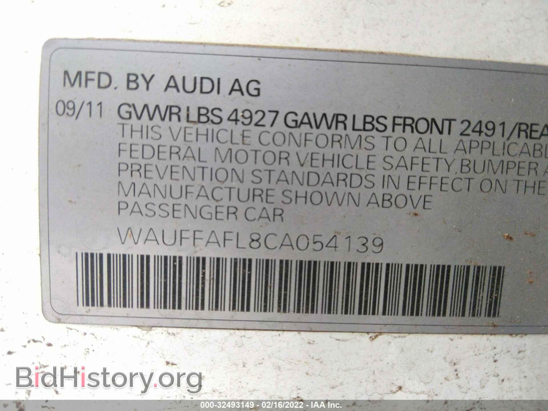 2012 AUDI A4 - VIN: WAUFFAFL8CA054139 - Фото 9
