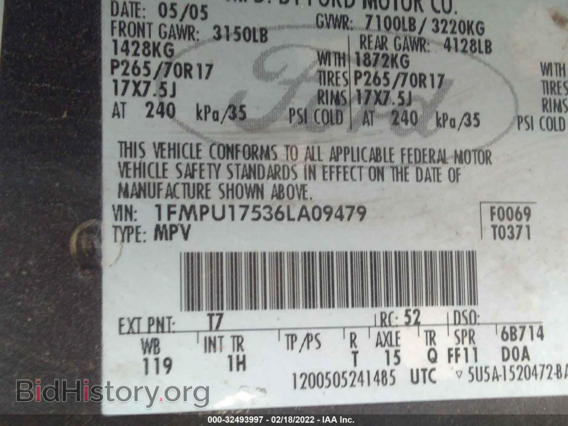 2006 FORD EXPEDITION - VIN: 1FMPU17536LA09479 - Photo 9