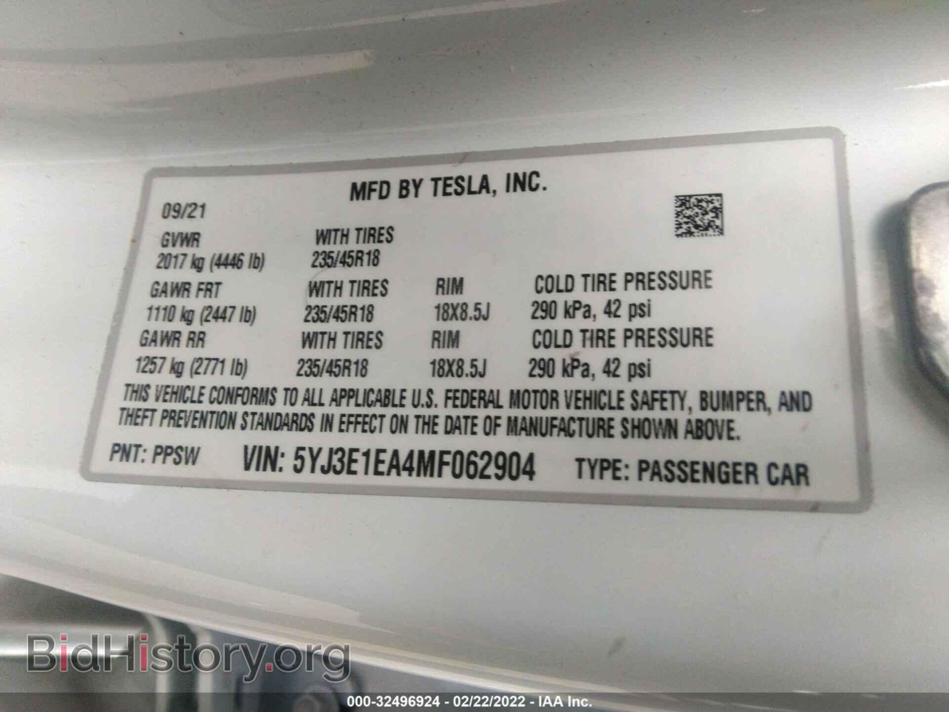 2021 TESLA MODEL 3 - VIN: 5YJ3E1EA4MF062904 - Photo 9