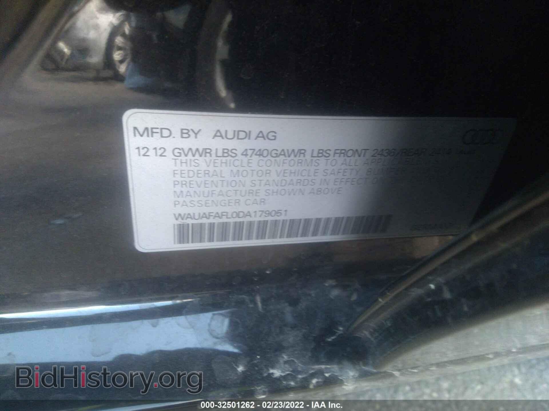 2013 AUDI A4 - VIN: WAUAFAFL0DA179051 - Фото 9