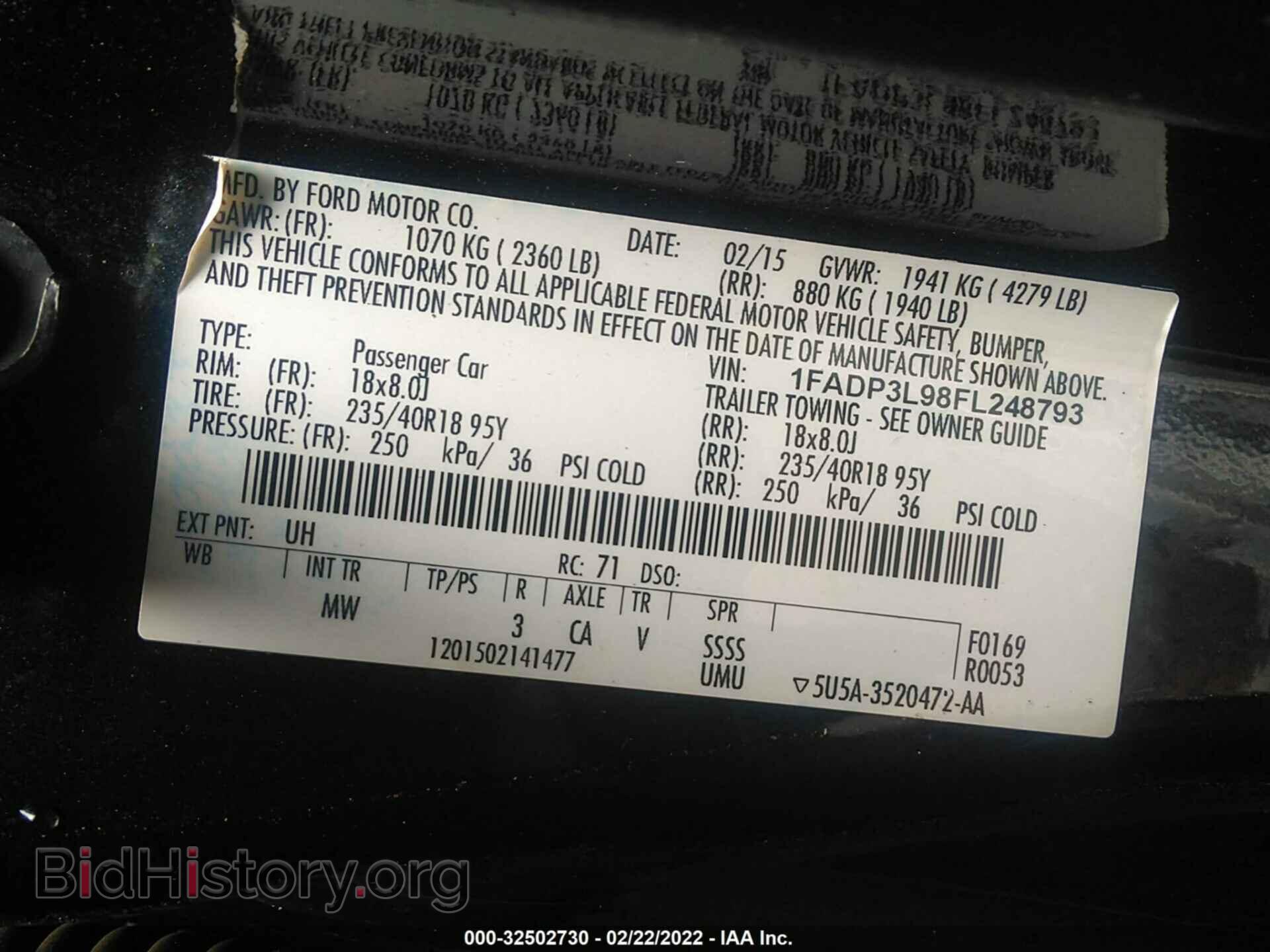 2015 FORD FOCUS - VIN: 1FADP3L98FL248793 - Photo 9