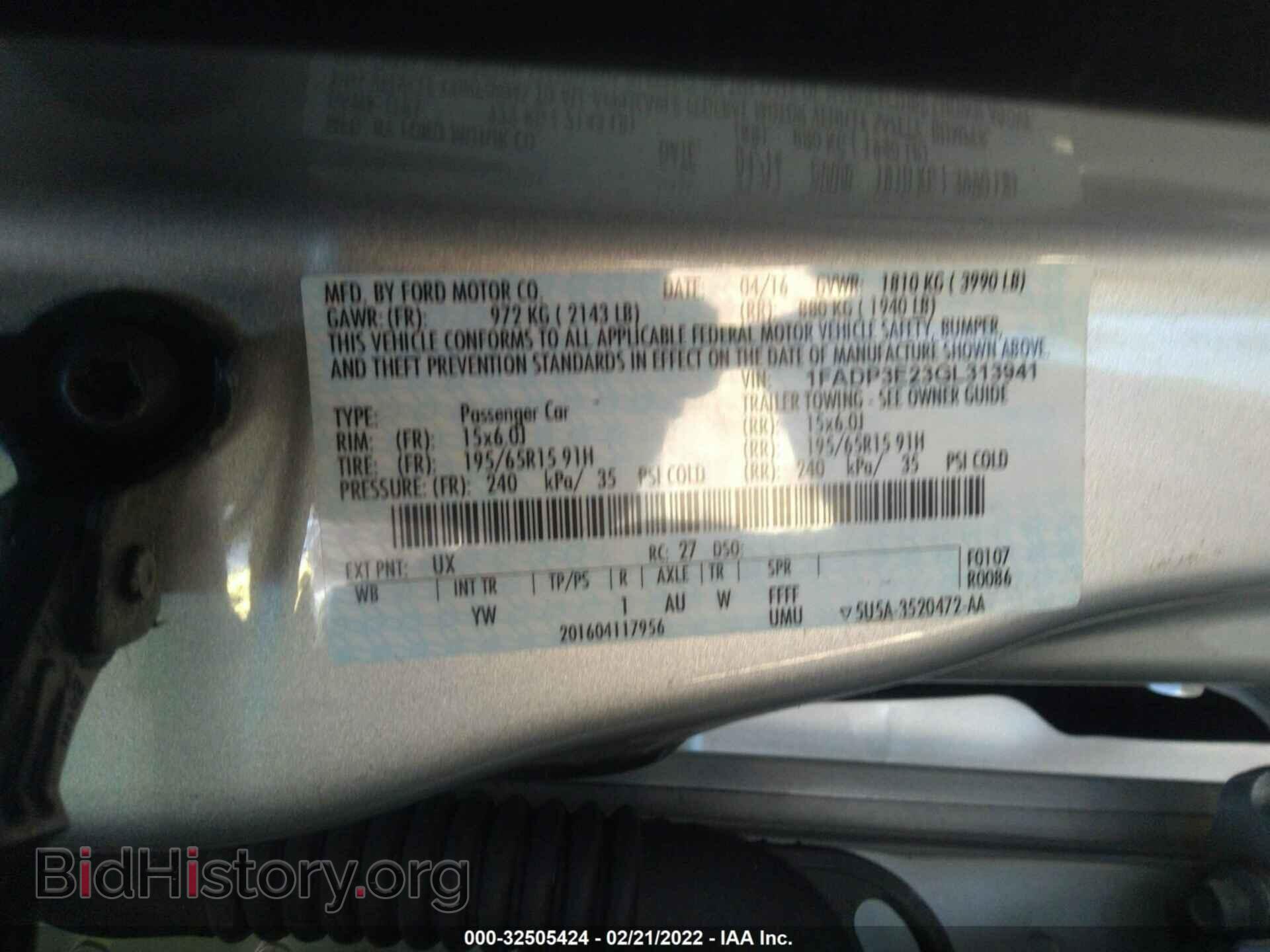 2016 FORD FOCUS - VIN: 1FADP3E23GL313941 - Фото 9