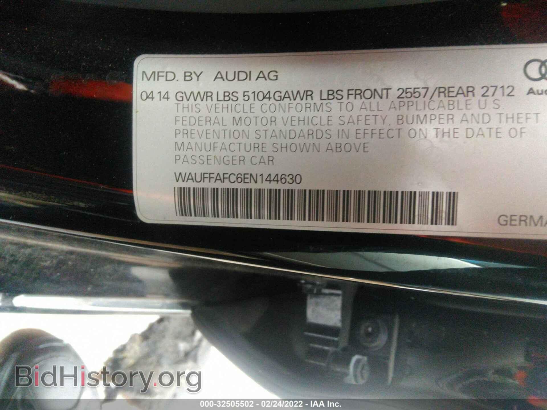 2014 AUDI A6 - VIN: WAUFFAFC6EN144630 - Фото 9