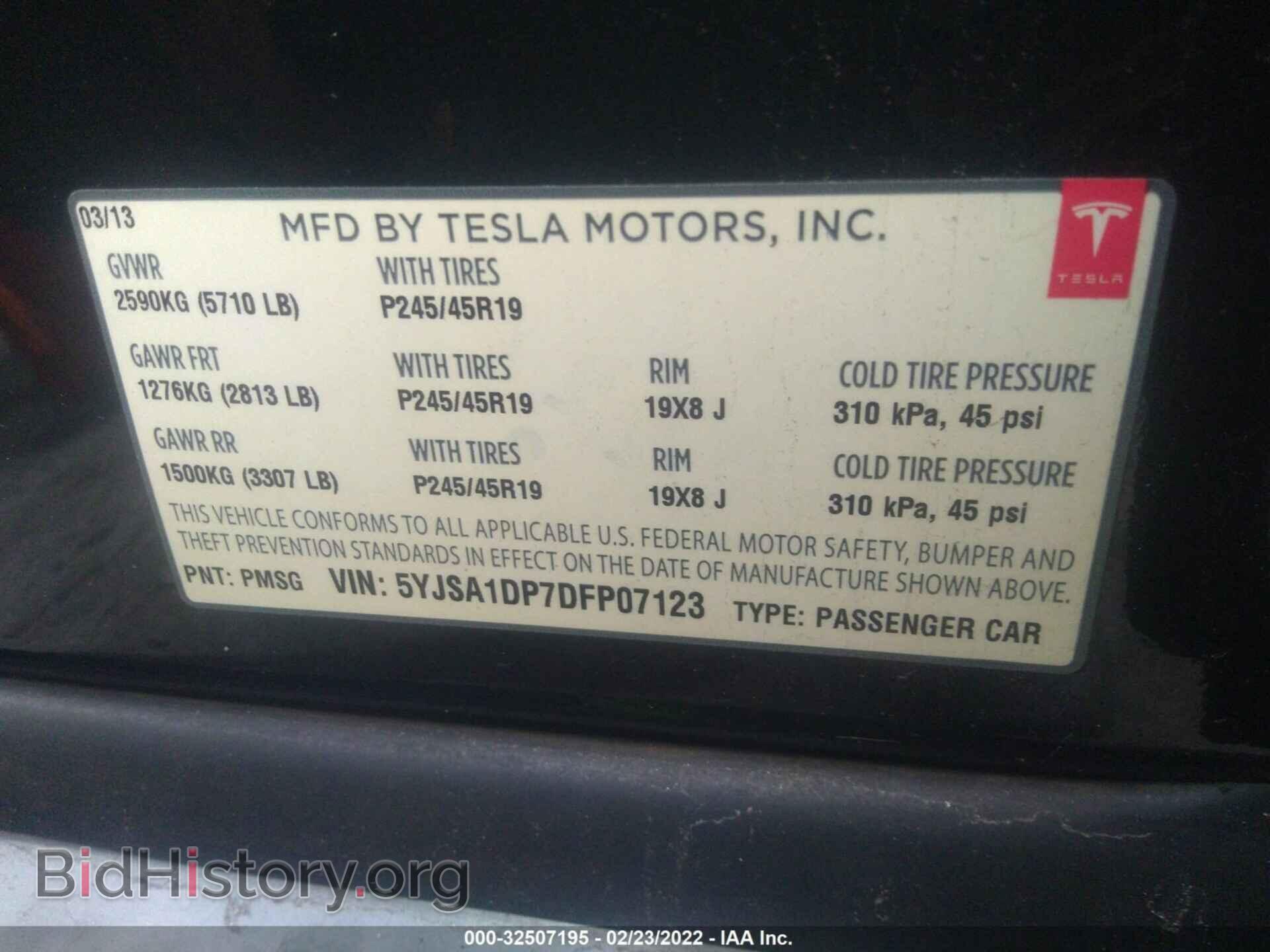 2013 TESLA MODEL S - VIN: 5YJSA1DP7DFP07123 - Photo 9