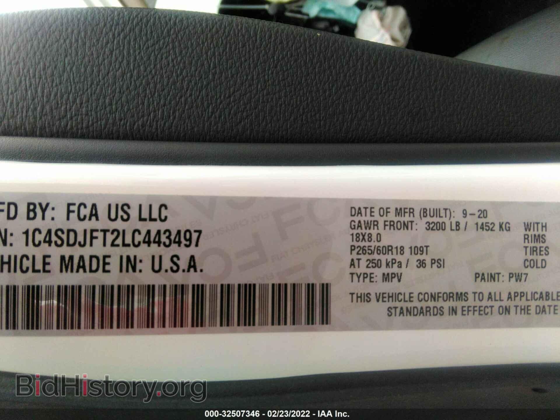 2020 DODGE DURANGO - VIN: 1C4SDJFT2LC443497 - Photo 9