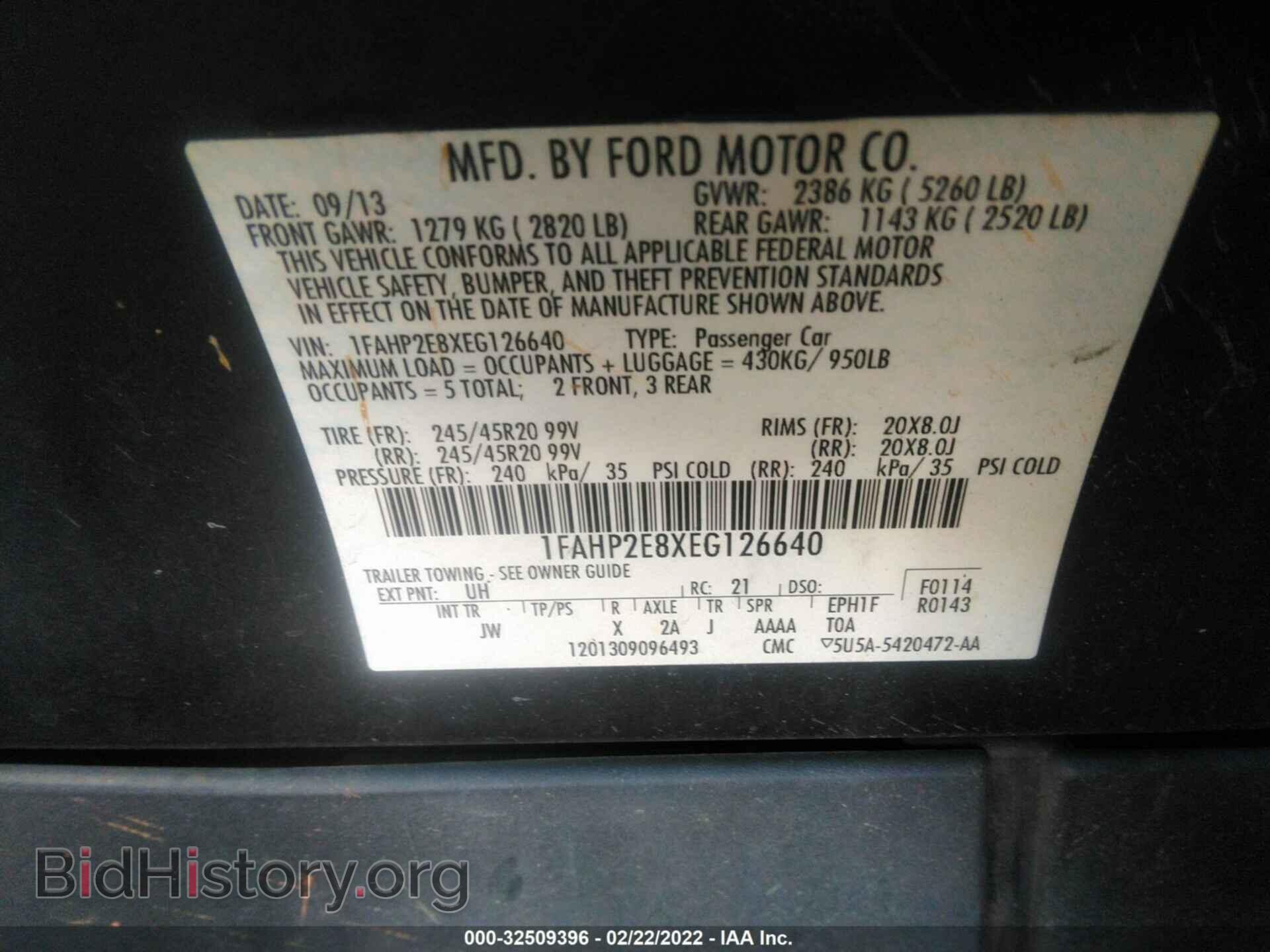 2014 FORD TAURUS - VIN: 1FAHP2E8XEG126640 - Photo 9