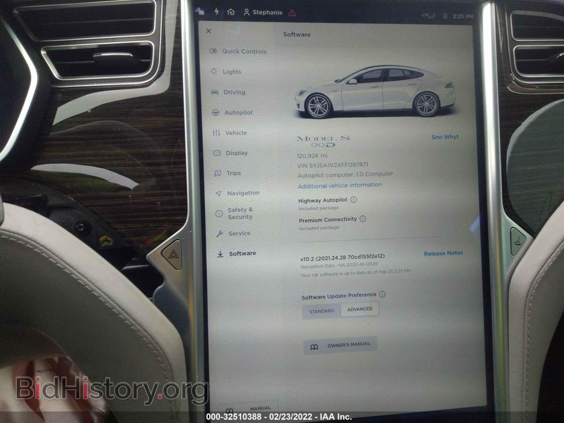 2015 TESLA MODEL S - VIN: 5YJSA1V2XFF097871 - Фото 7