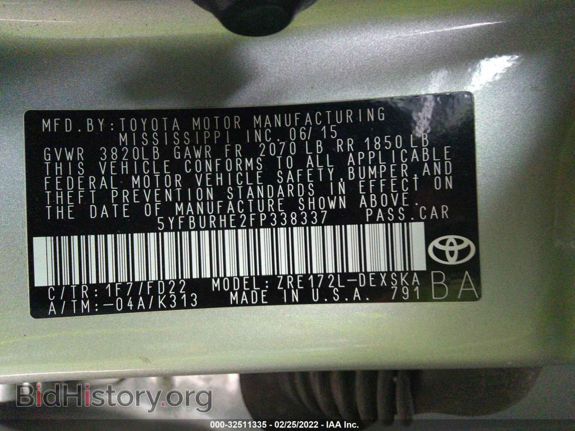 2015 TOYOTA COROLLA - VIN: 5YFBURHE2FP338337 - Photo 9