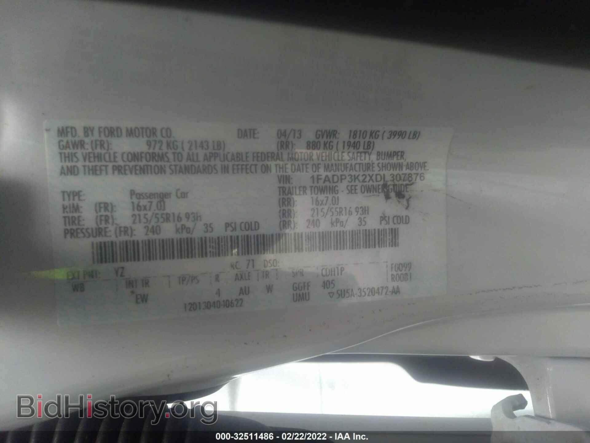 2013 FORD FOCUS - VIN: 1FADP3K2XDL307876 - Photo 9
