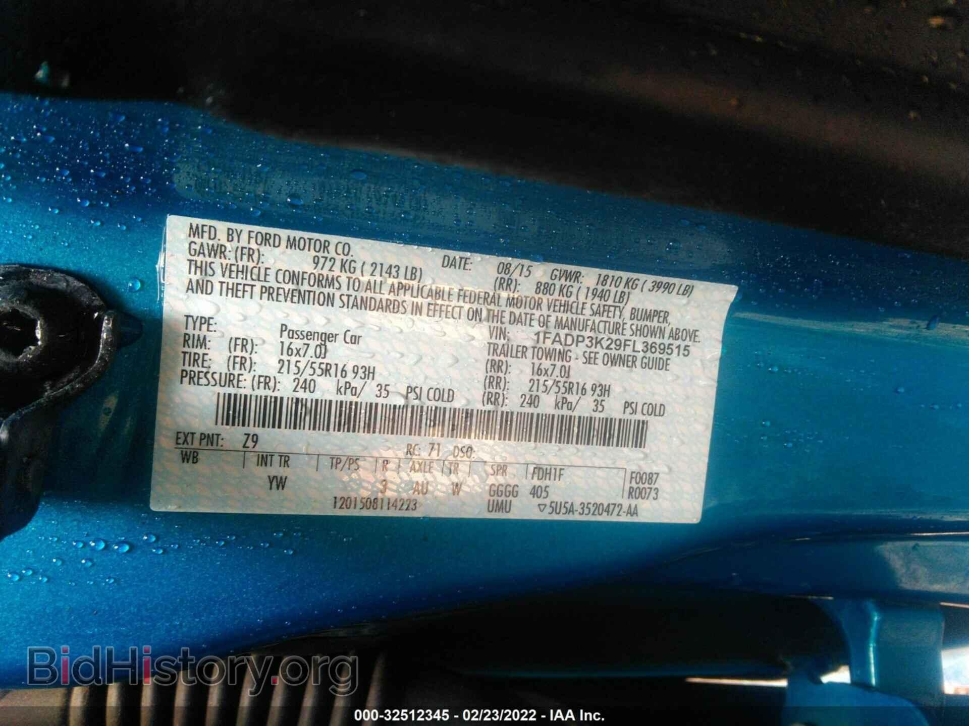 2015 FORD FOCUS - VIN: 1FADP3K29FL369515 - Фото 9