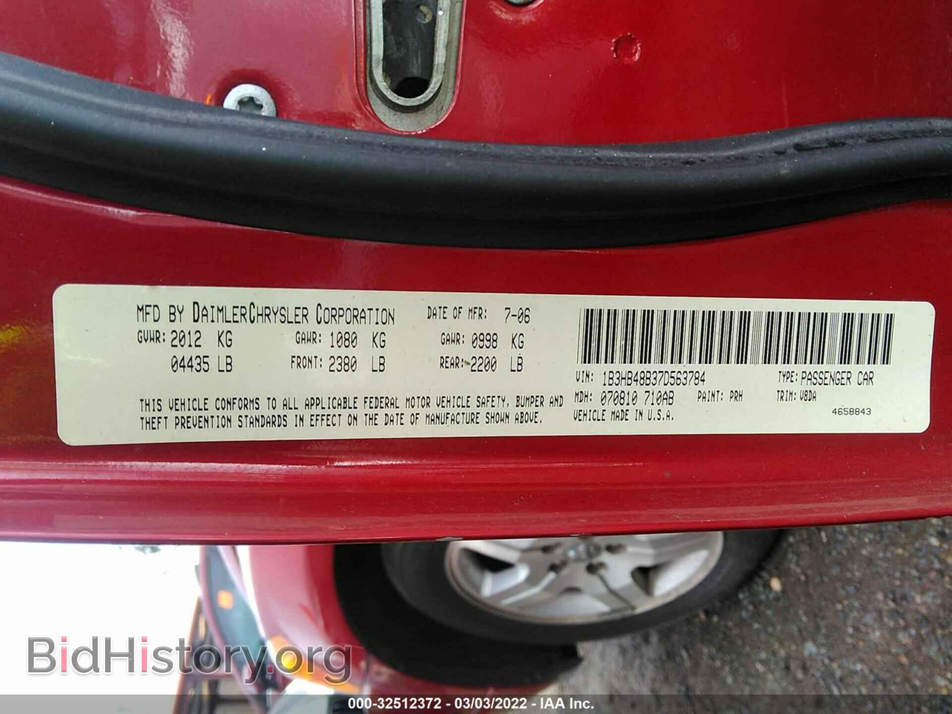 2007 DODGE CALIBER - VIN: 1B3HB48B37D563784 - Photo 9