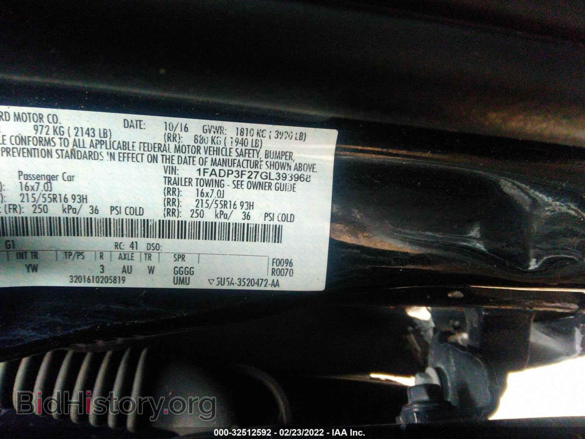 2016 FORD FOCUS - VIN: 1FADP3F27GL393968 - Фото 9