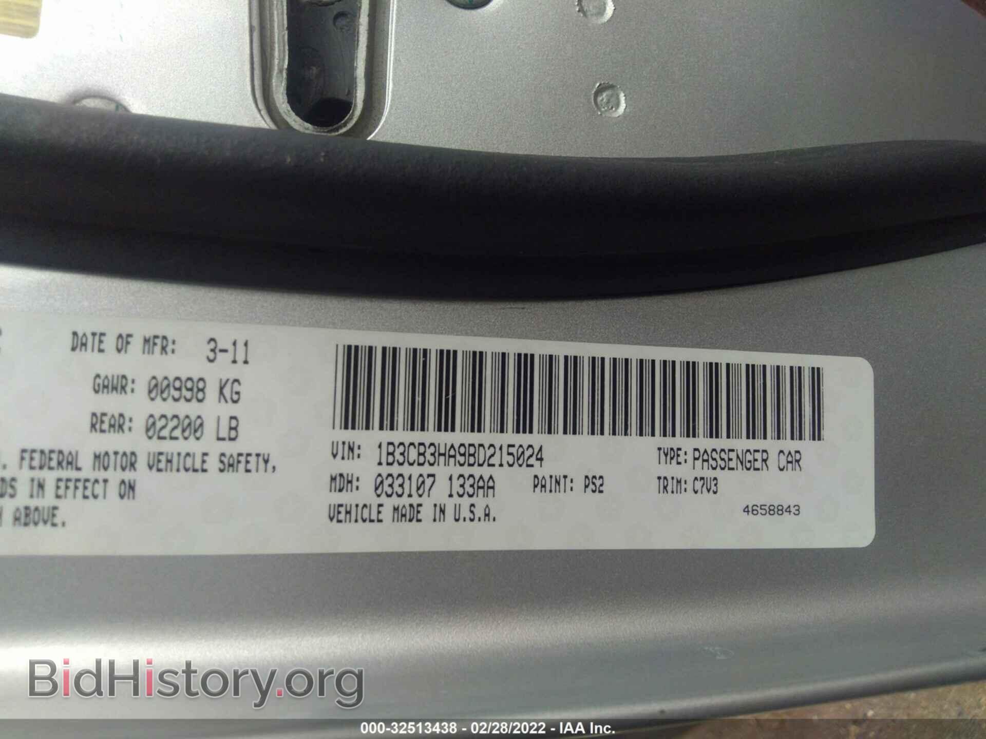 2011 DODGE CALIBER - VIN: 1B3CB3HA9BD215024 - Фото 9
