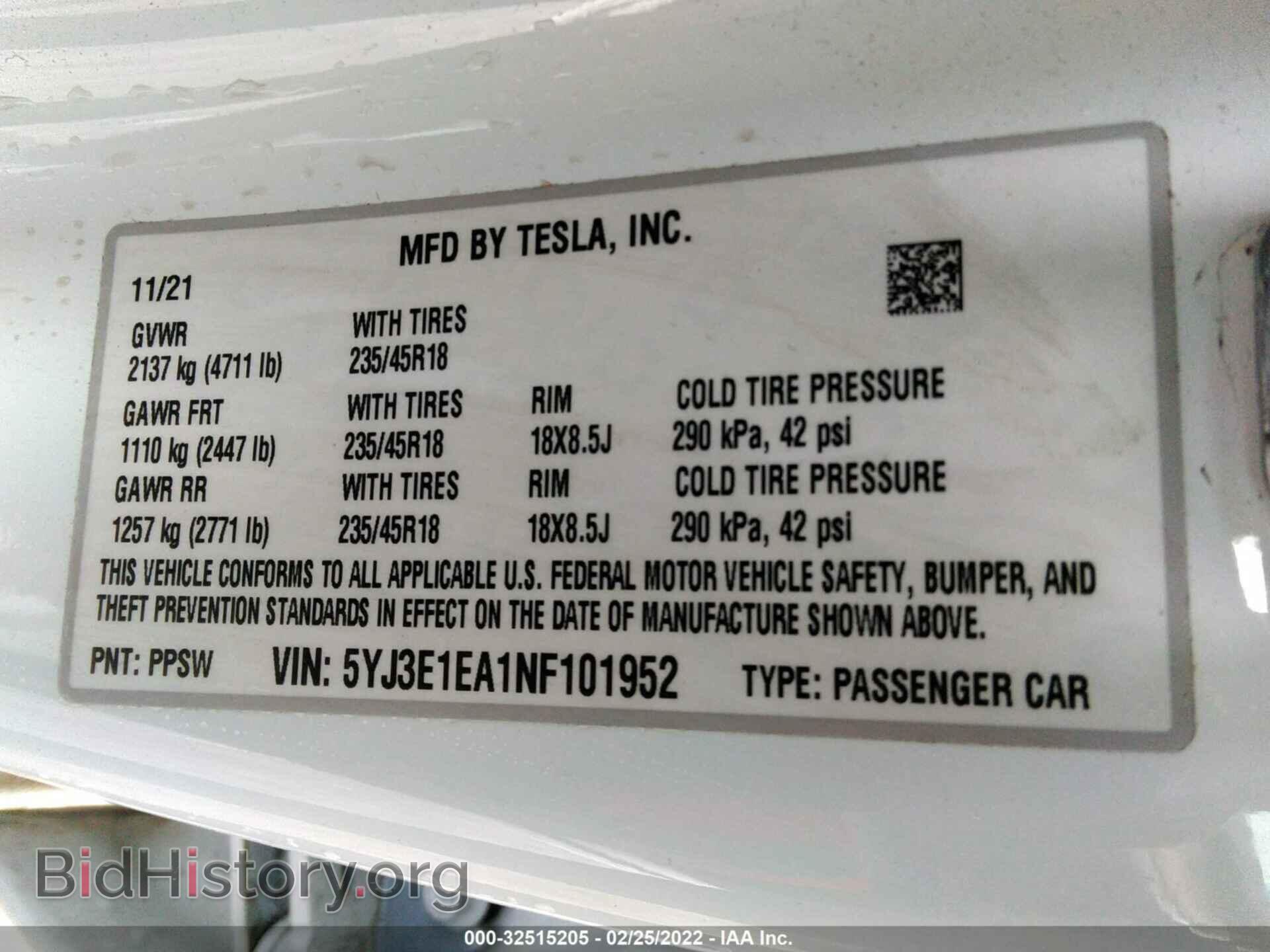 2022 TESLA MODEL 3 - VIN: 5YJ3E1EA1NF101952 - Photo 9