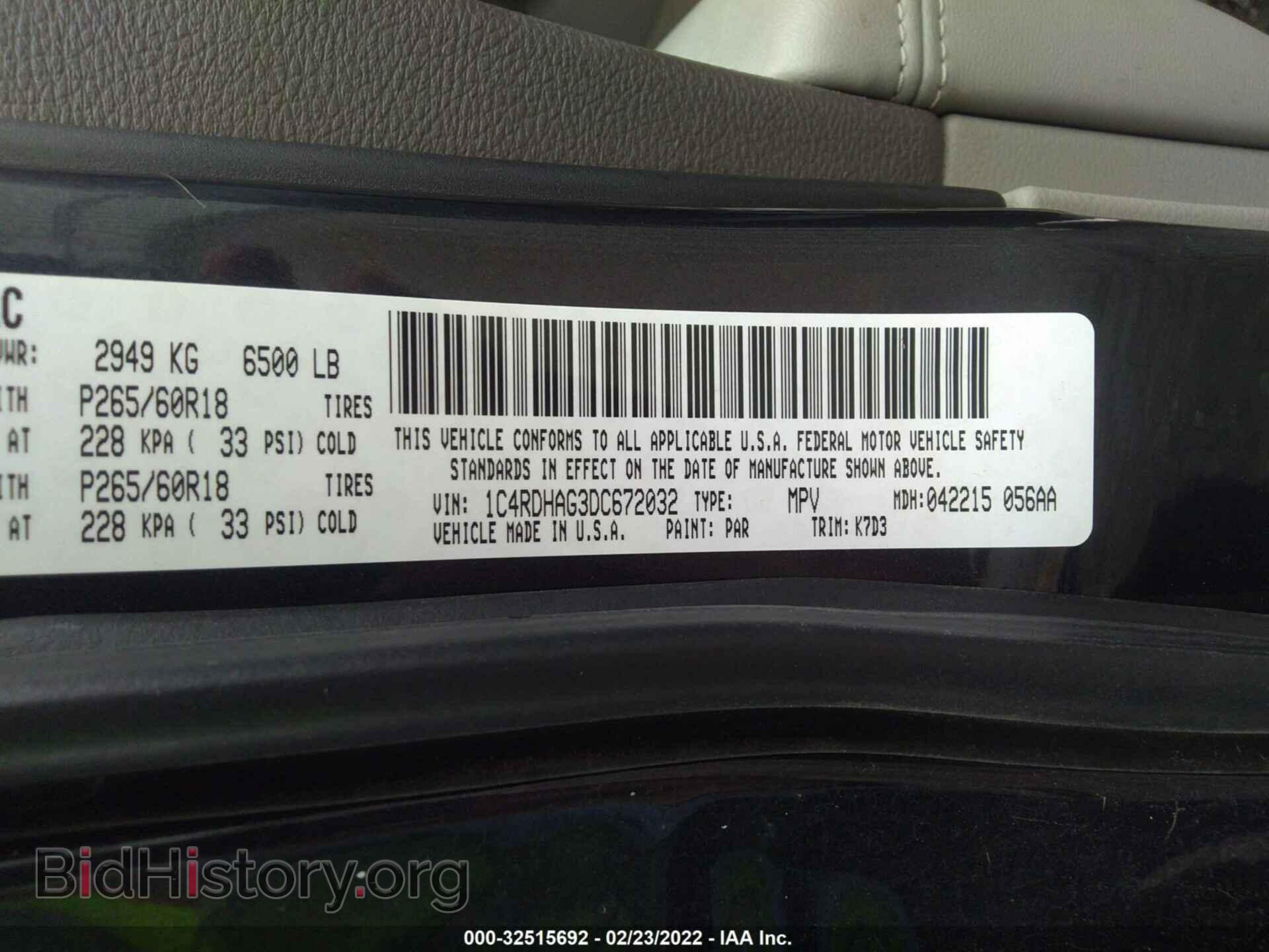 2013 DODGE DURANGO - VIN: 1C4RDHAG3DC672032 - Photo 9