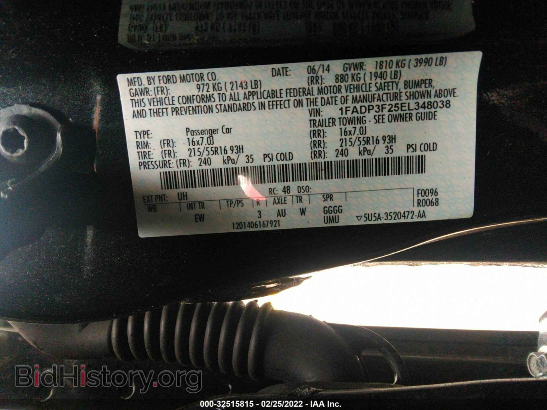 2014 FORD FOCUS - VIN: 1FADP3F25EL348038 - Фото 9