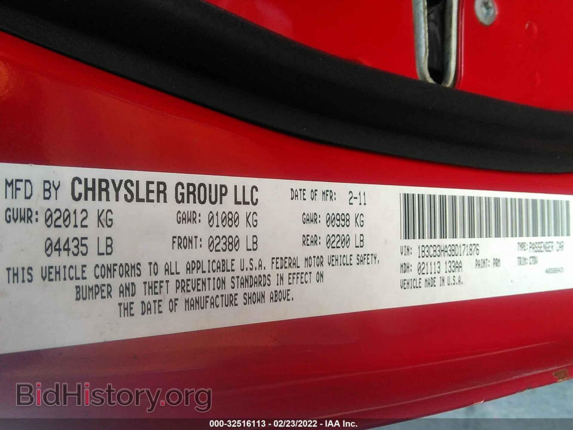2011 DODGE CALIBER - VIN: 1B3CB3HA3BD171876 - Фото 9
