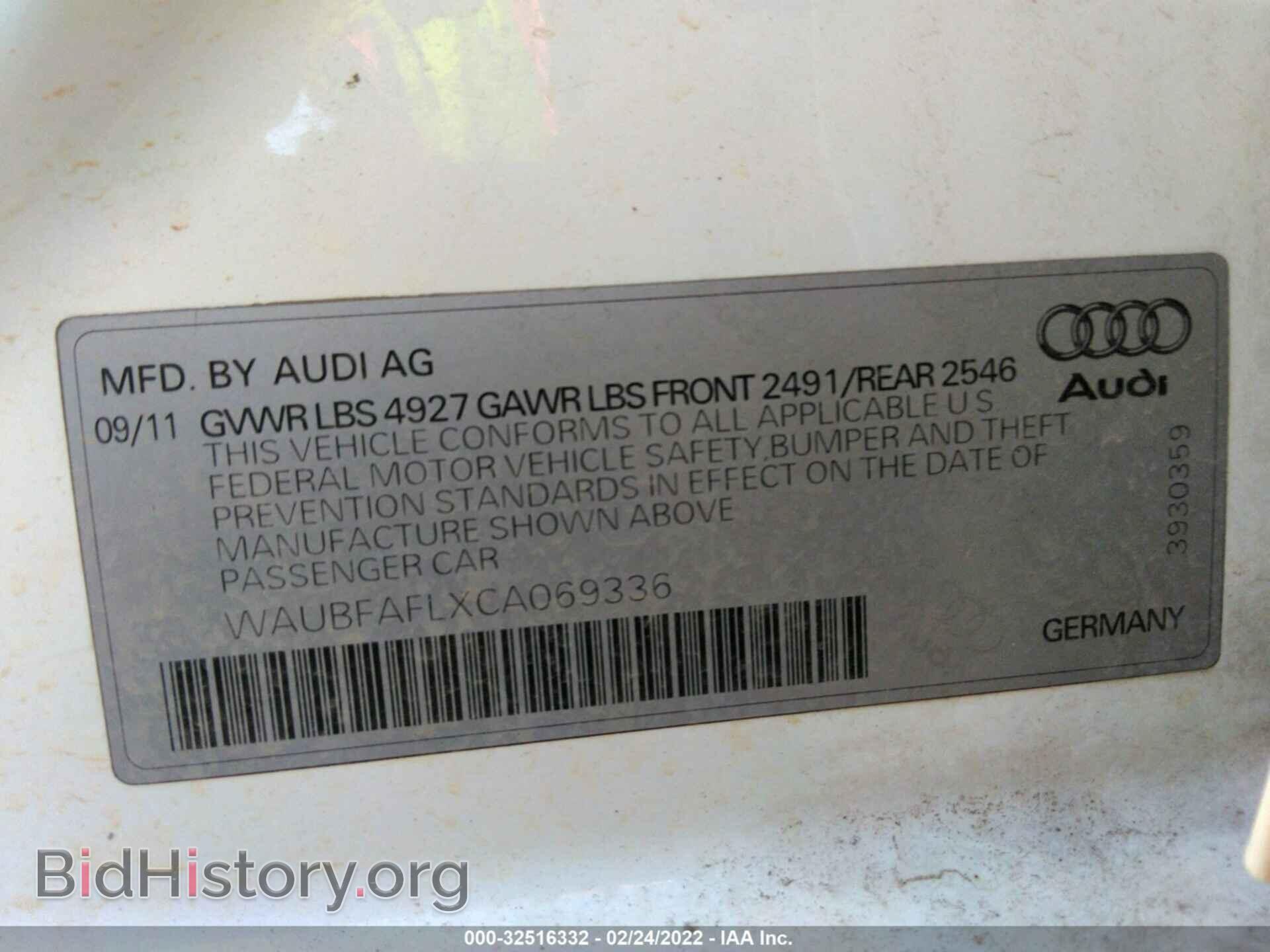 2012 AUDI A4 - VIN: WAUBFAFLXCA069336 - Фото 9
