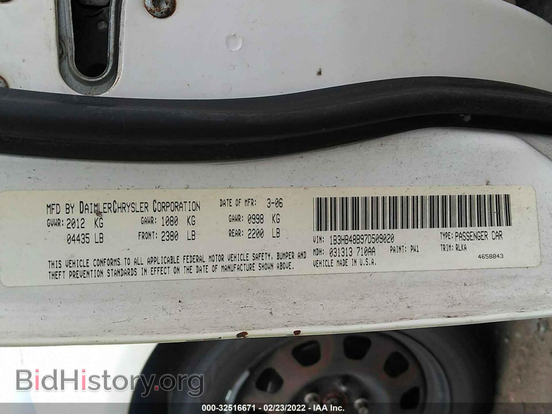 2007 DODGE CALIBER - VIN: 1B3HB48B97D509020 - Фото 9