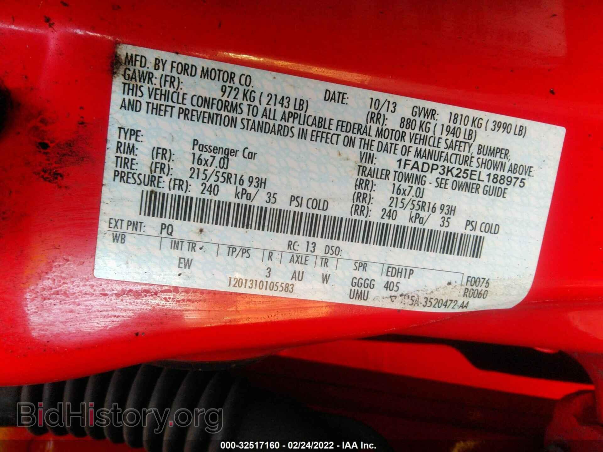 2014 FORD FOCUS - VIN: 1FADP3K25EL188975 - Фото 9