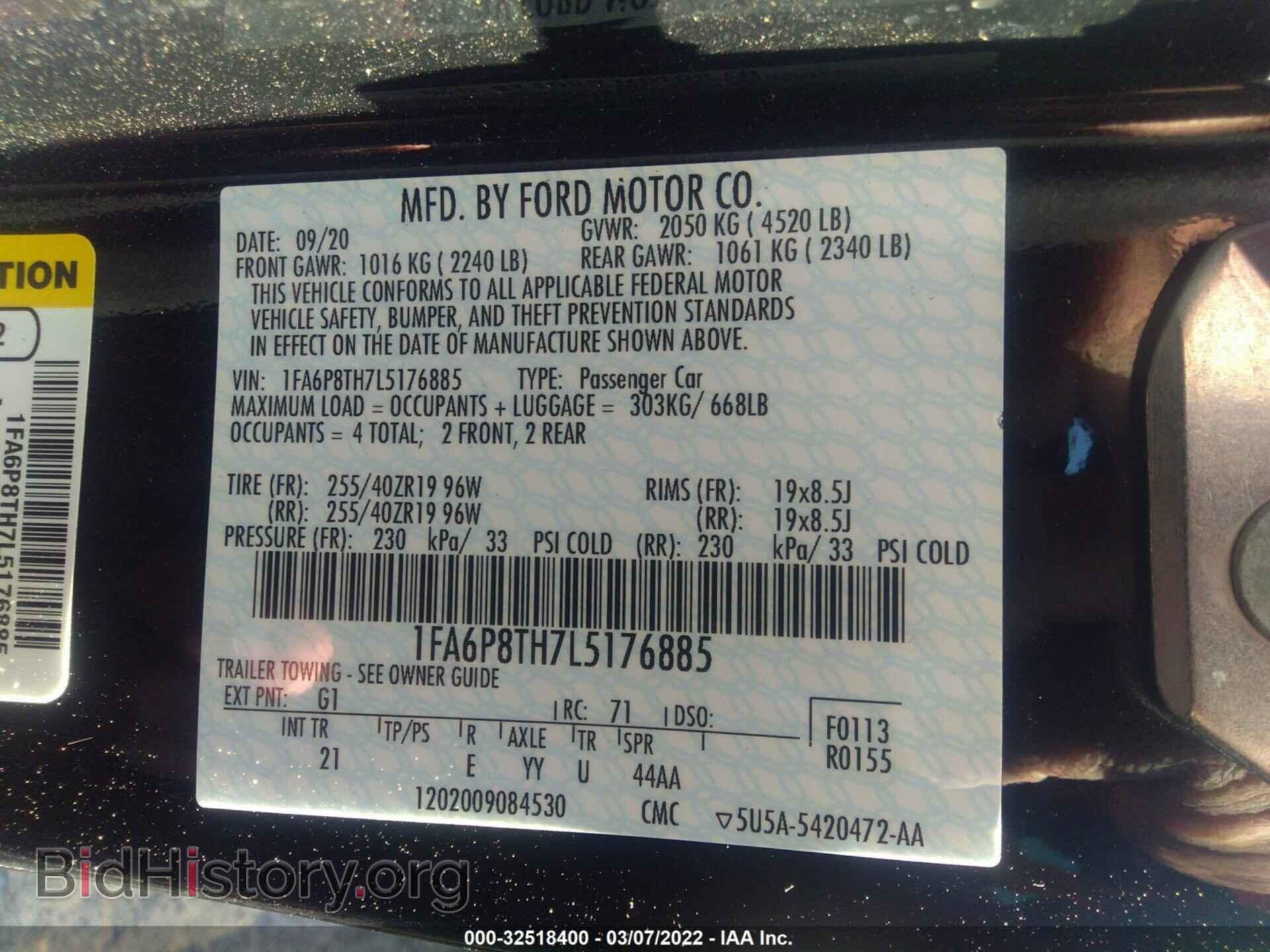 2020 FORD MUSTANG - VIN: 1FA6P8TH7L5176885 - Фото 9