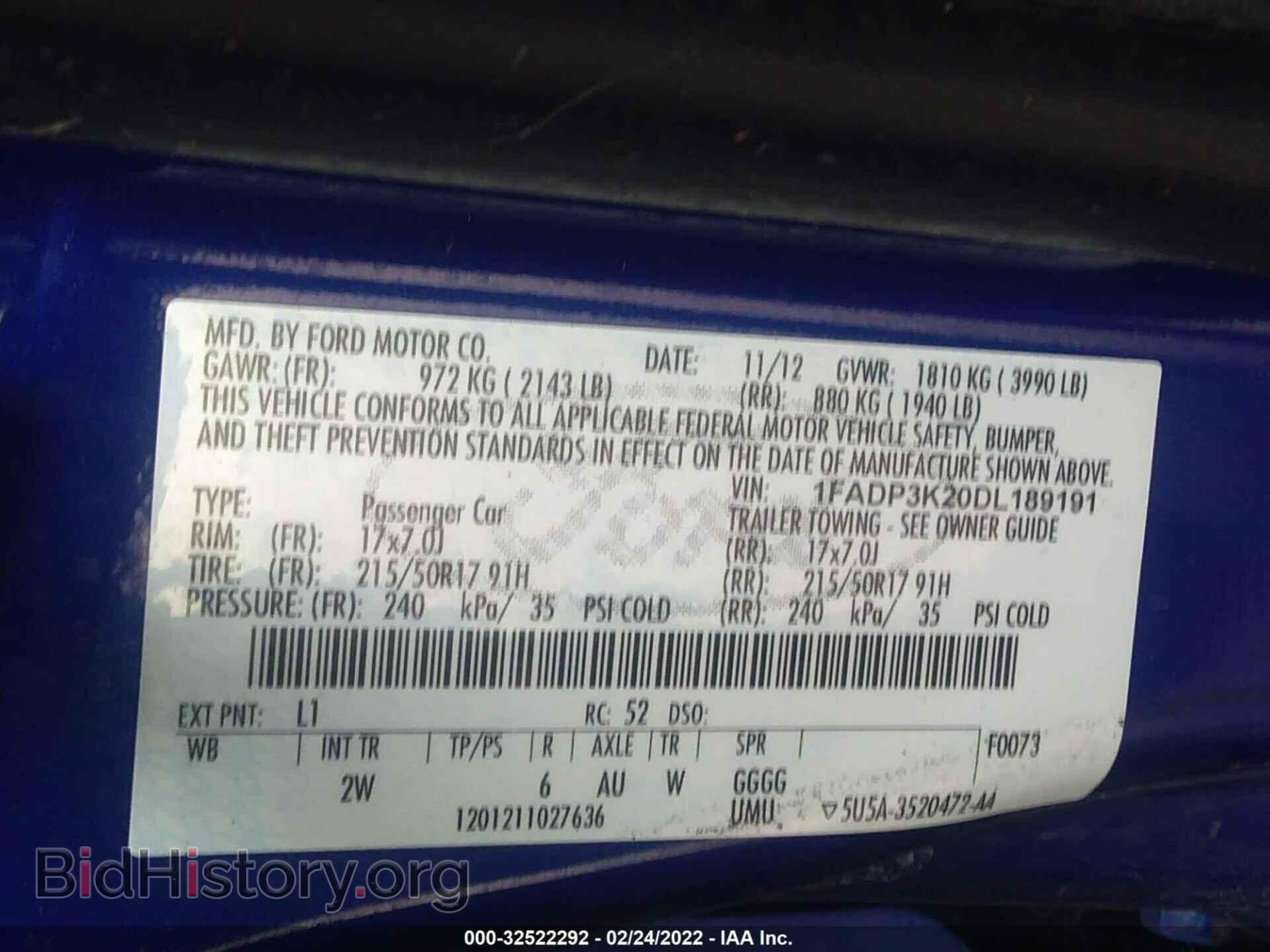 2013 FORD FOCUS - VIN: 1FADP3K20DL189191 - Photo 9
