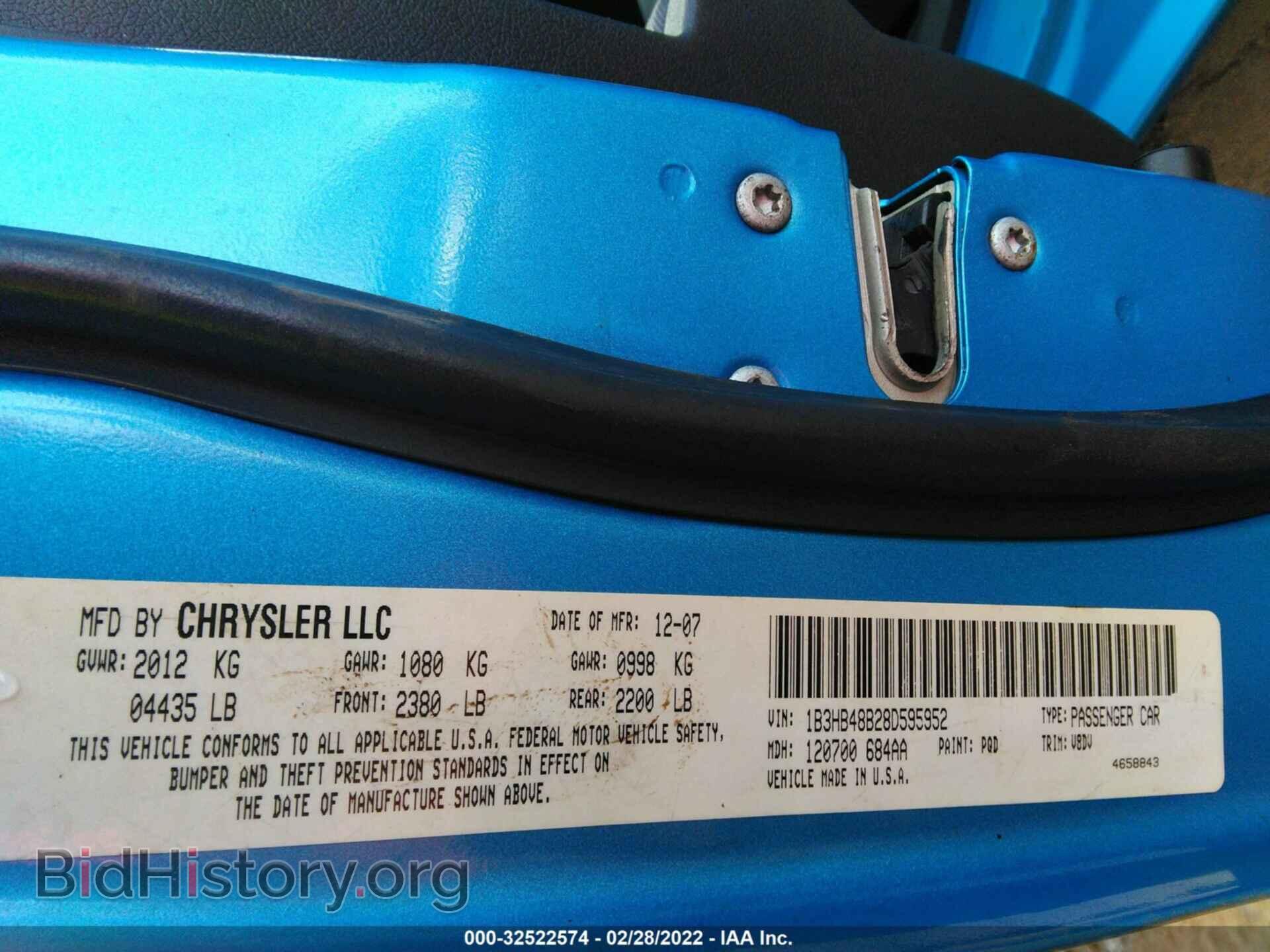 2008 DODGE CALIBER - VIN: 1B3HB48B28D595952 - Photo 9