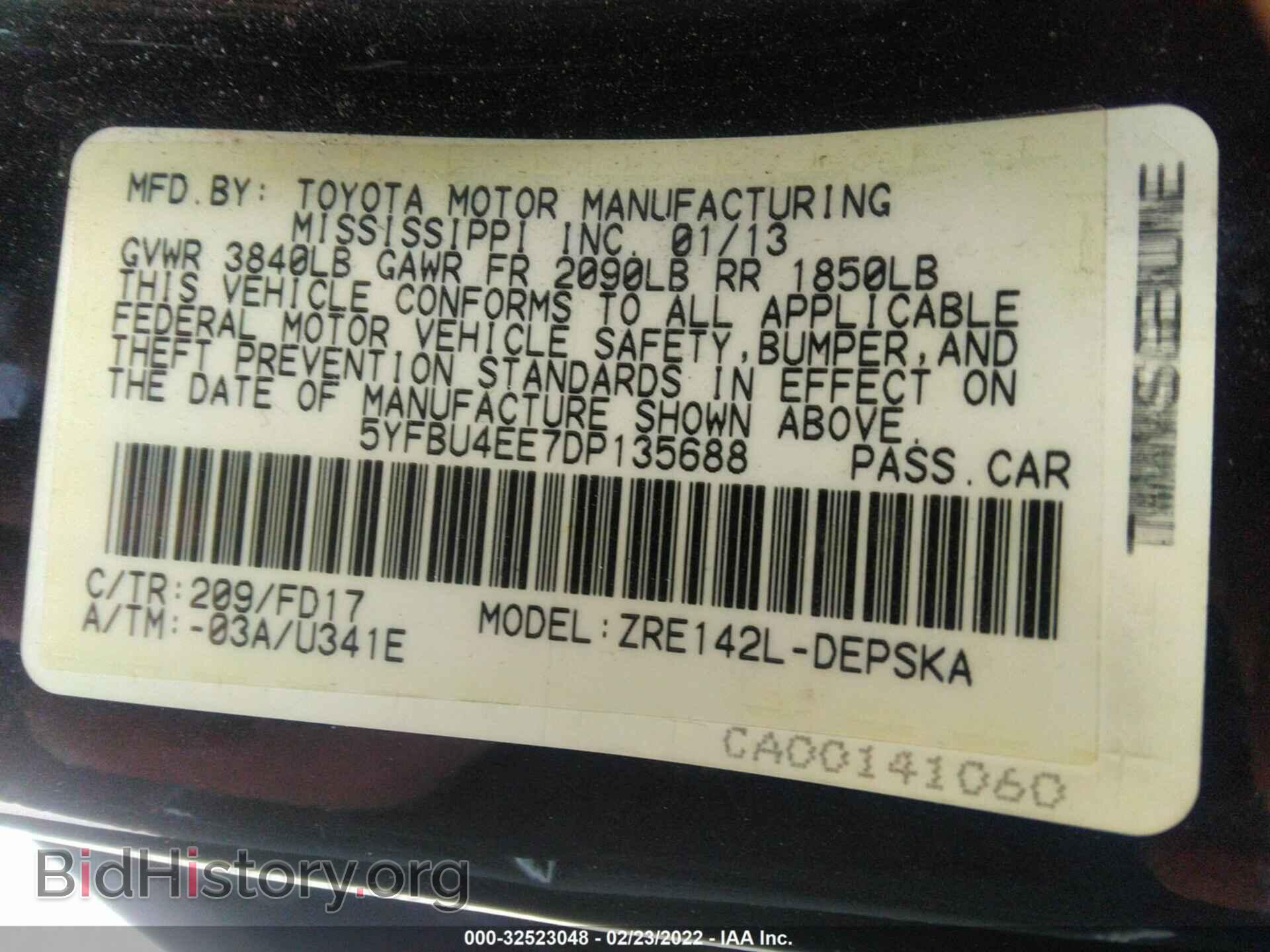 2013 TOYOTA COROLLA - VIN: 5YFBU4EE7DP135688 - Фото 9