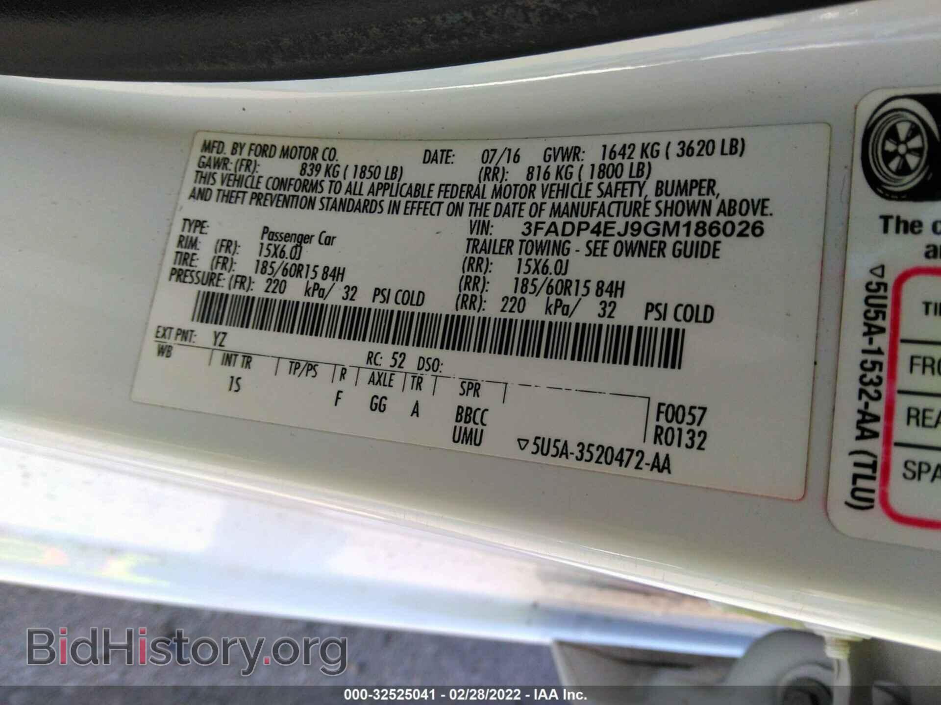 2016 FORD FIESTA - VIN: 3FADP4EJ9GM186026 - Фото 9