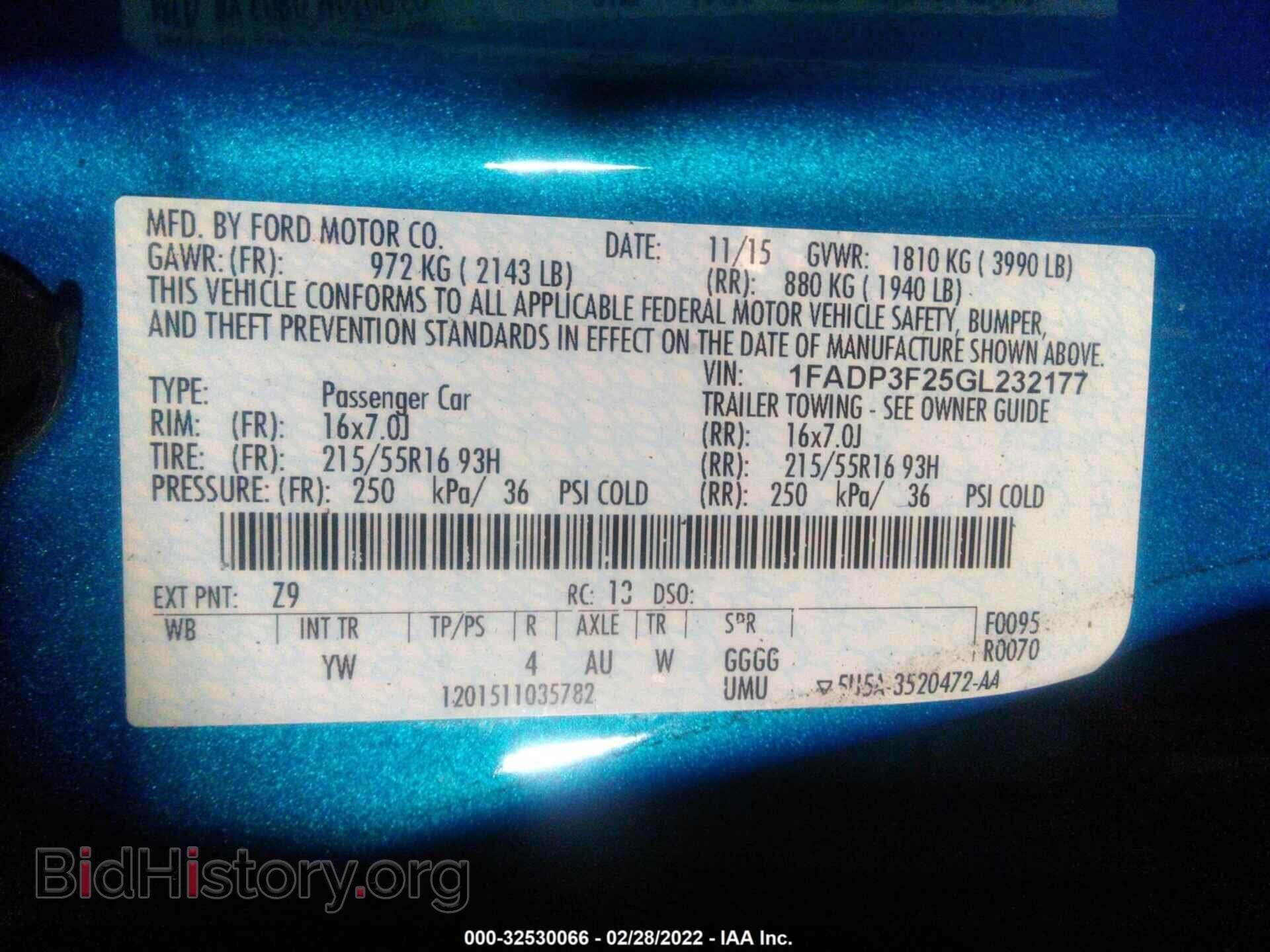 2016 FORD FOCUS - VIN: 1FADP3F25GL232177 - Фото 9