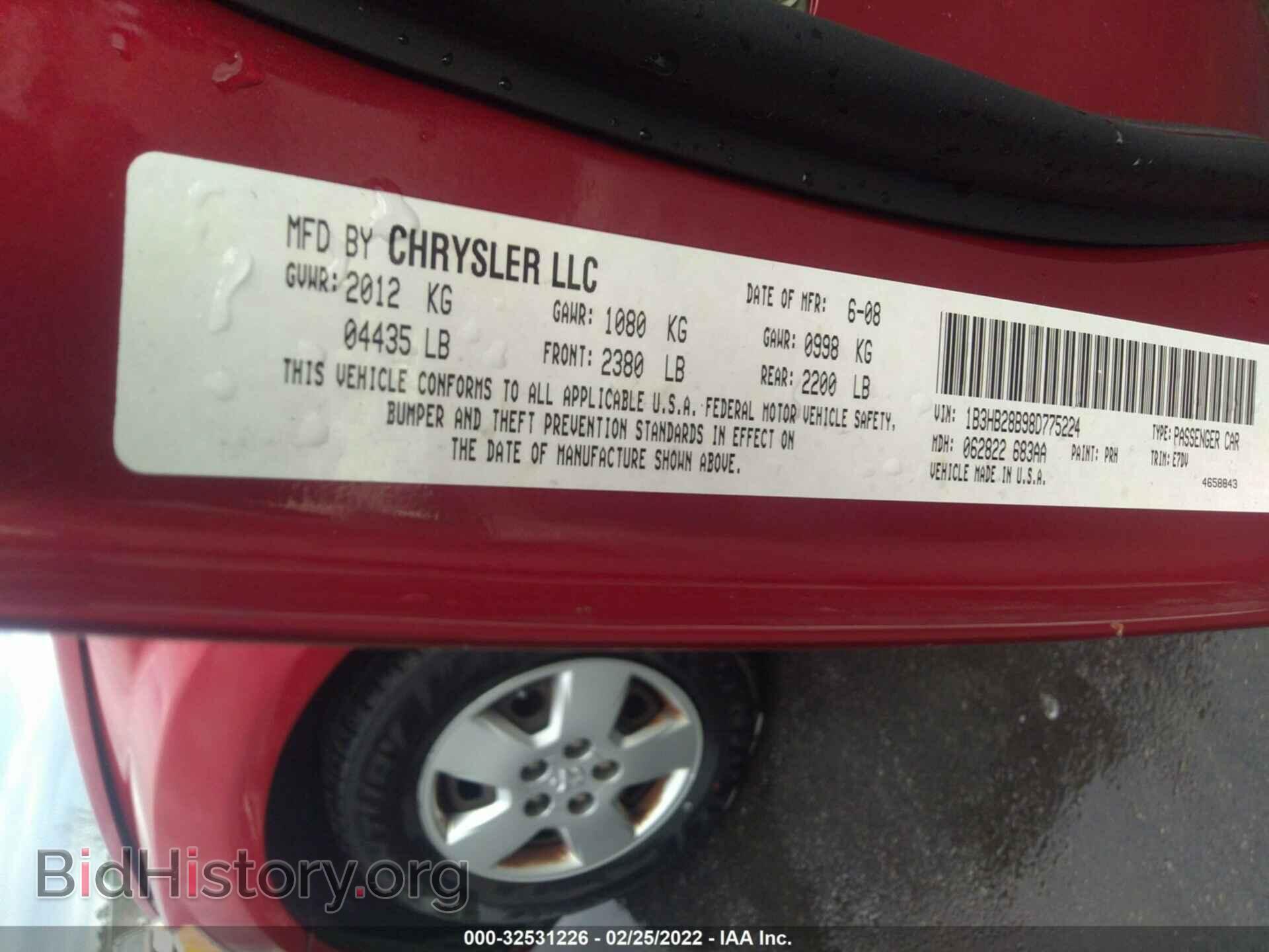 2008 DODGE CALIBER - VIN: 1B3HB28B98D775224 - Фото 9