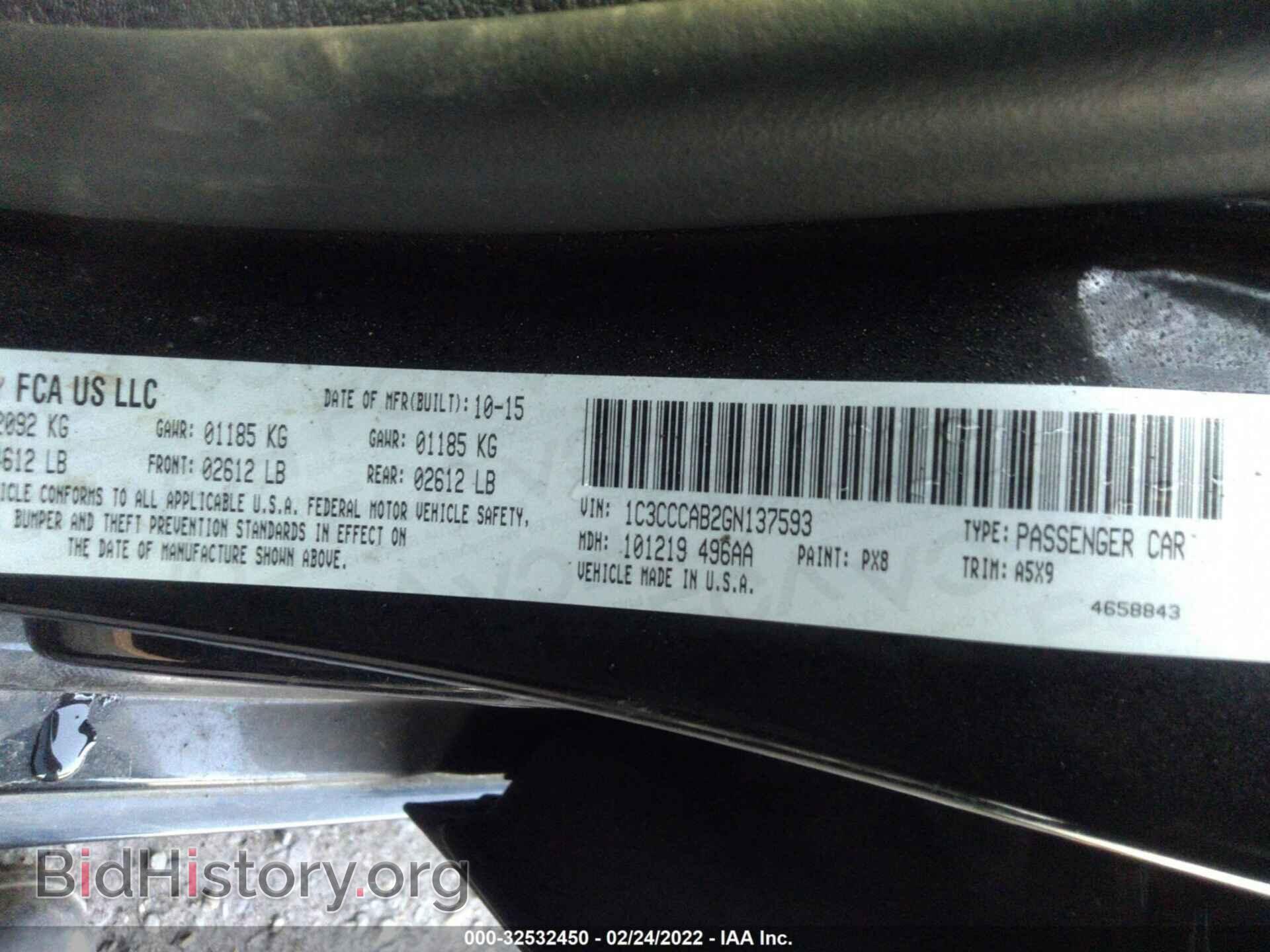 2016 CHRYSLER 200 - VIN: 1C3CCCAB2GN137593 - Photo 9