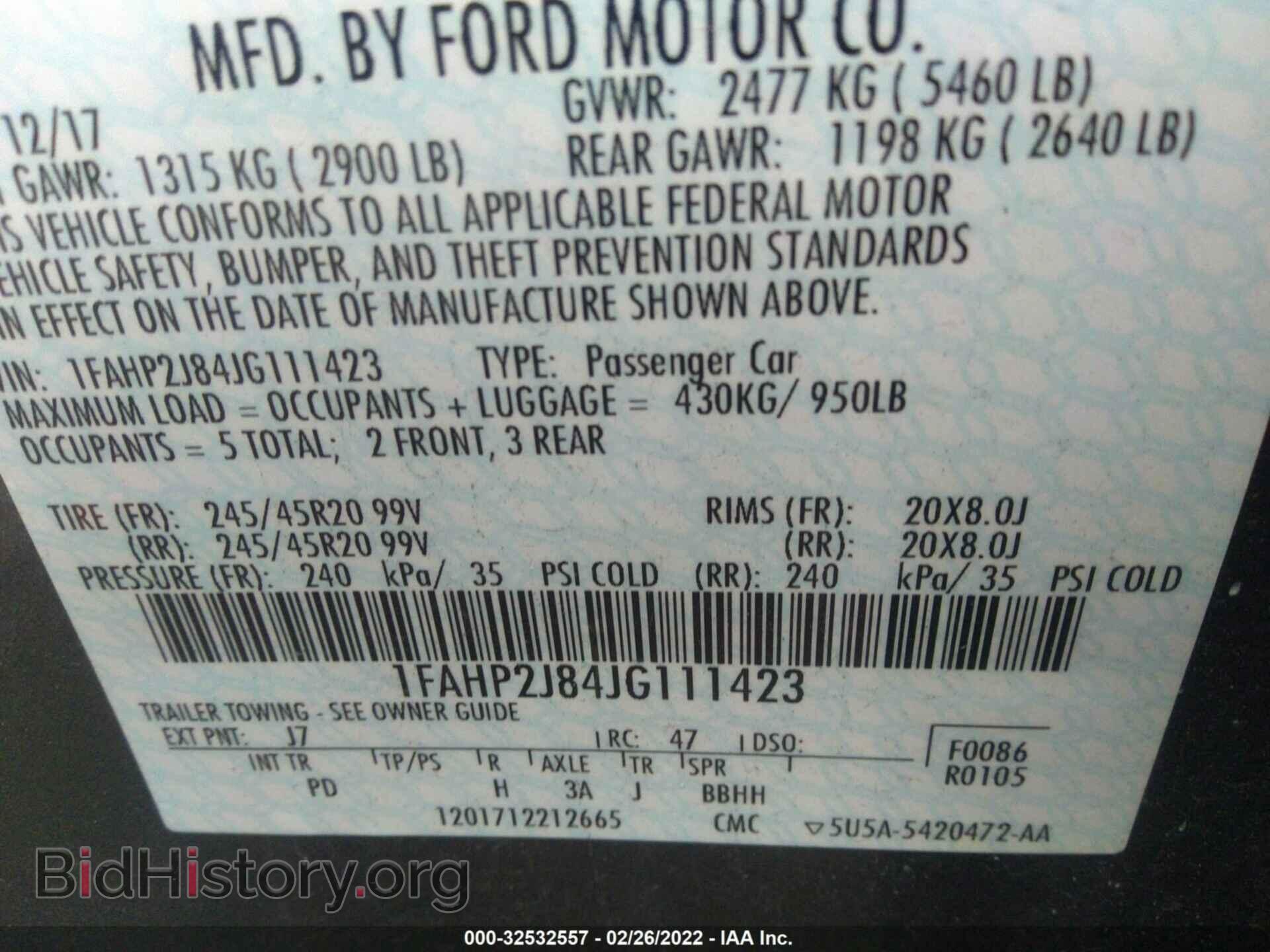 2018 FORD TAURUS - VIN: 1FAHP2J84JG111423 - Фото 9