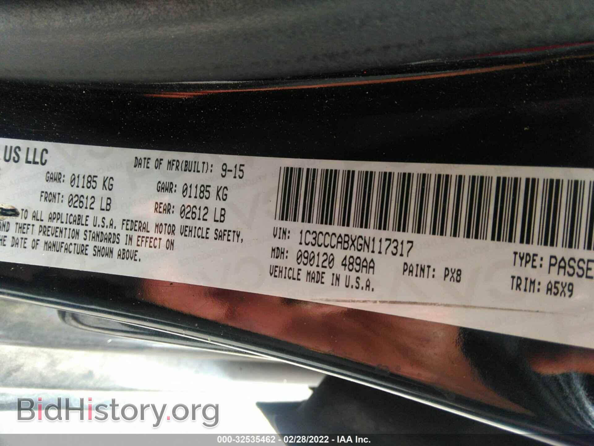 2016 CHRYSLER 200 - VIN: 1C3CCCABXGN117317 - Фото 9