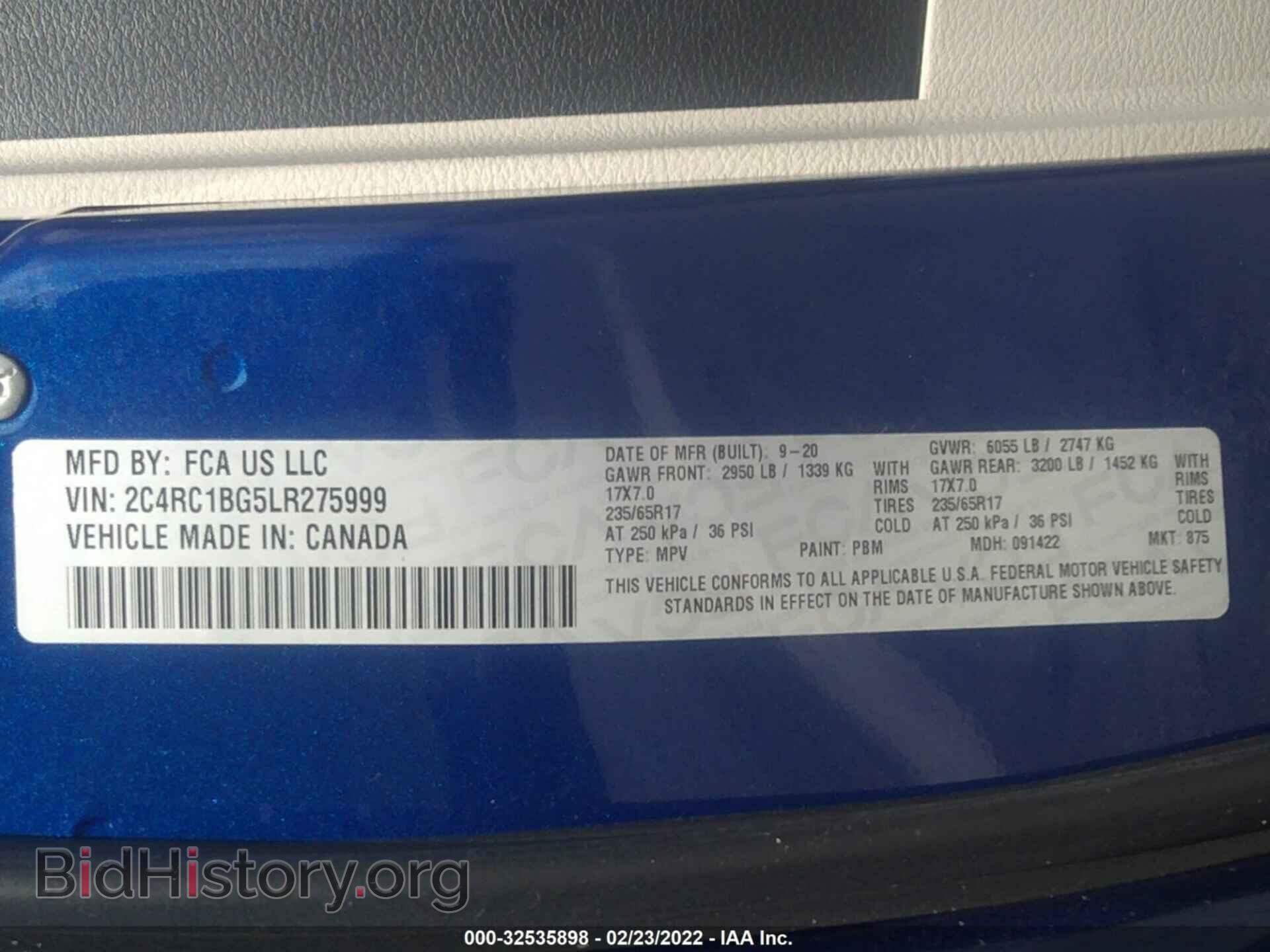 2020 CHRYSLER PACIFICA - VIN: 2C4RC1BG5LR275999 - Фото 9