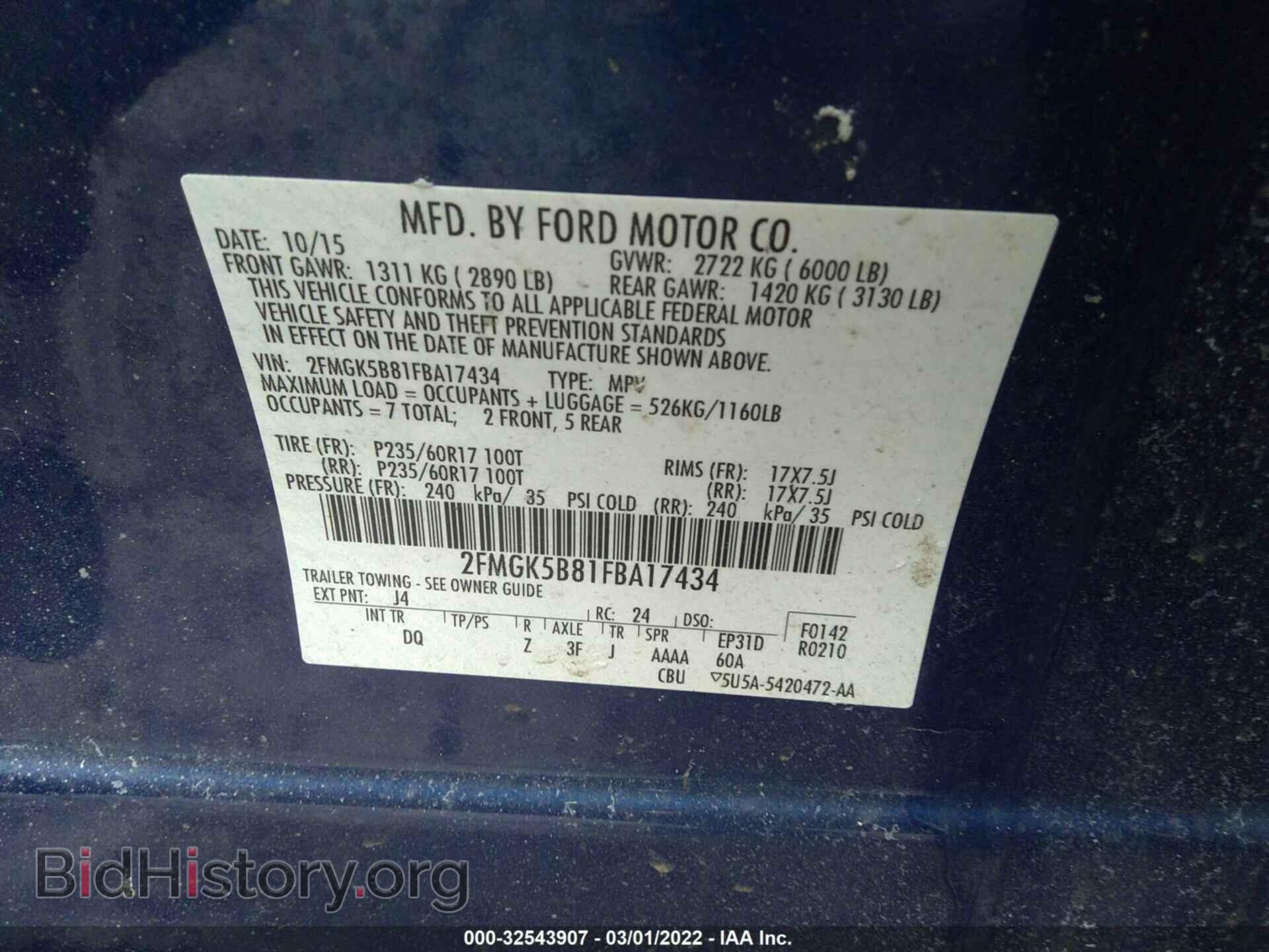 2015 FORD FLEX - VIN: 2FMGK5B81FBA17434 - Photo 9