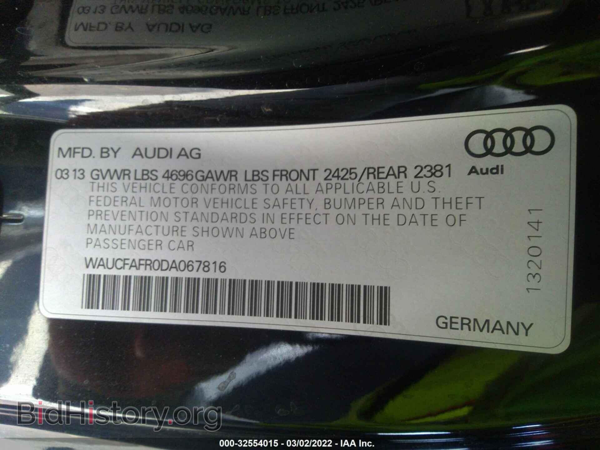 2013 AUDI A5 - VIN: WAUCFAFR0DA067816 - Photo 9