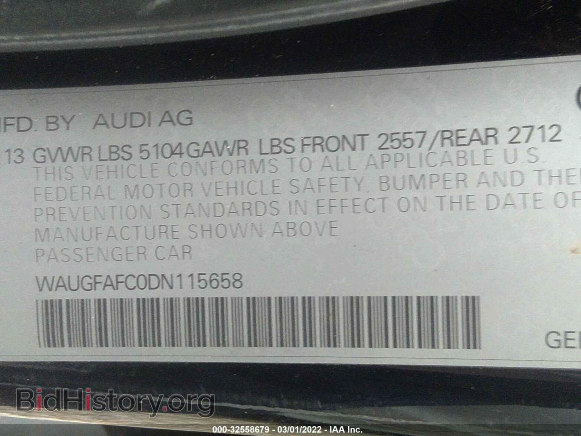 2013 AUDI A6 - VIN: WAUGFAFC0DN115658 - Фото 9