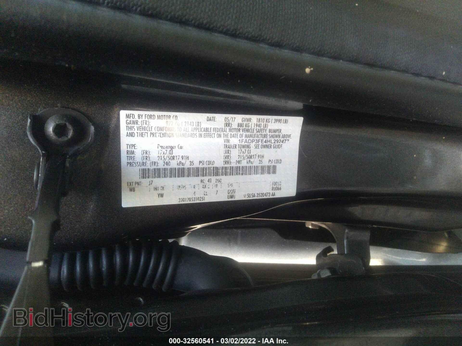 2017 FORD FOCUS - VIN: 1FADP3FE4HL292477 - Фото 9