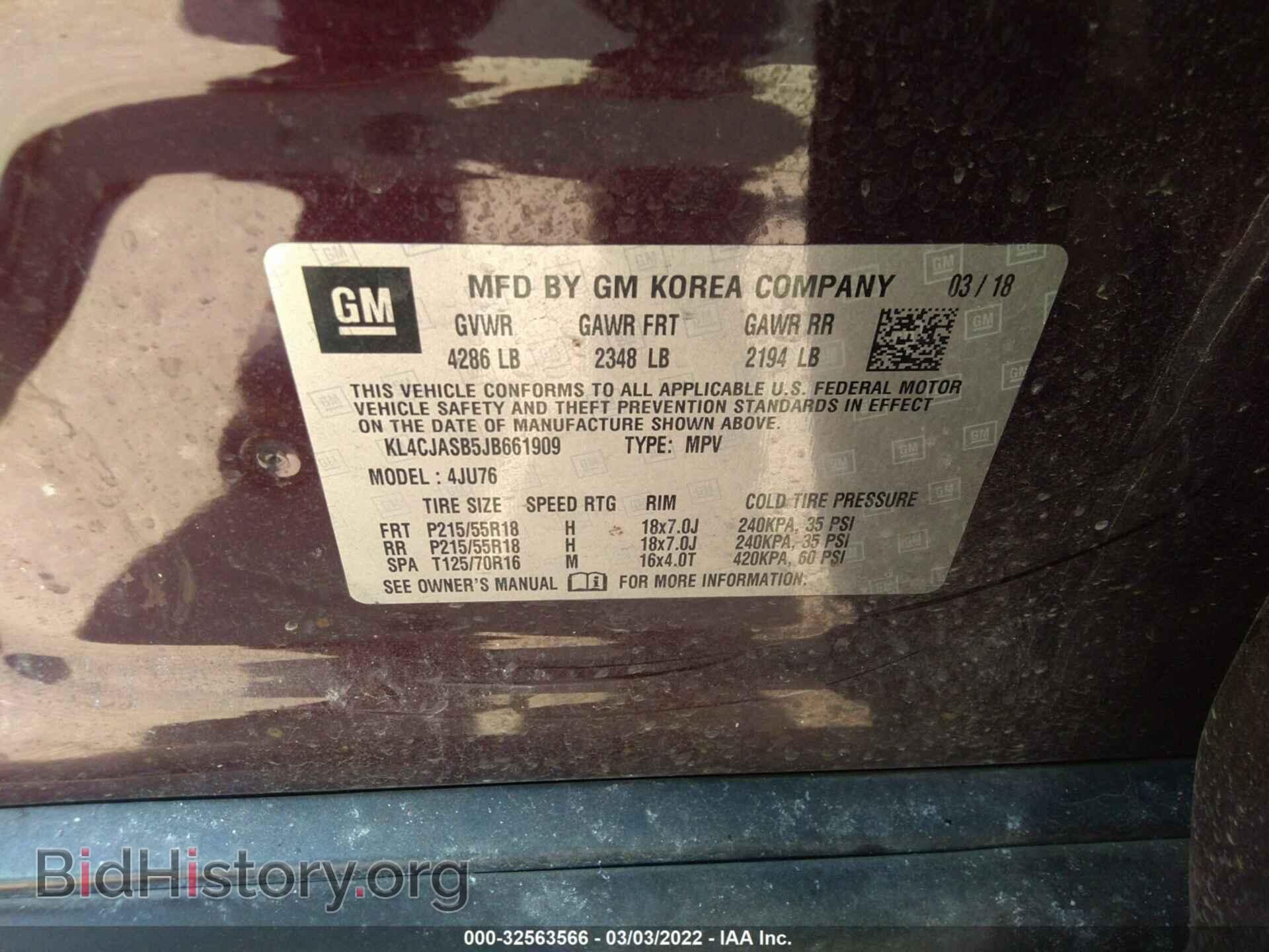 2018 BUICK ENCORE - VIN: KL4CJASB5JB661909 - Photo 9