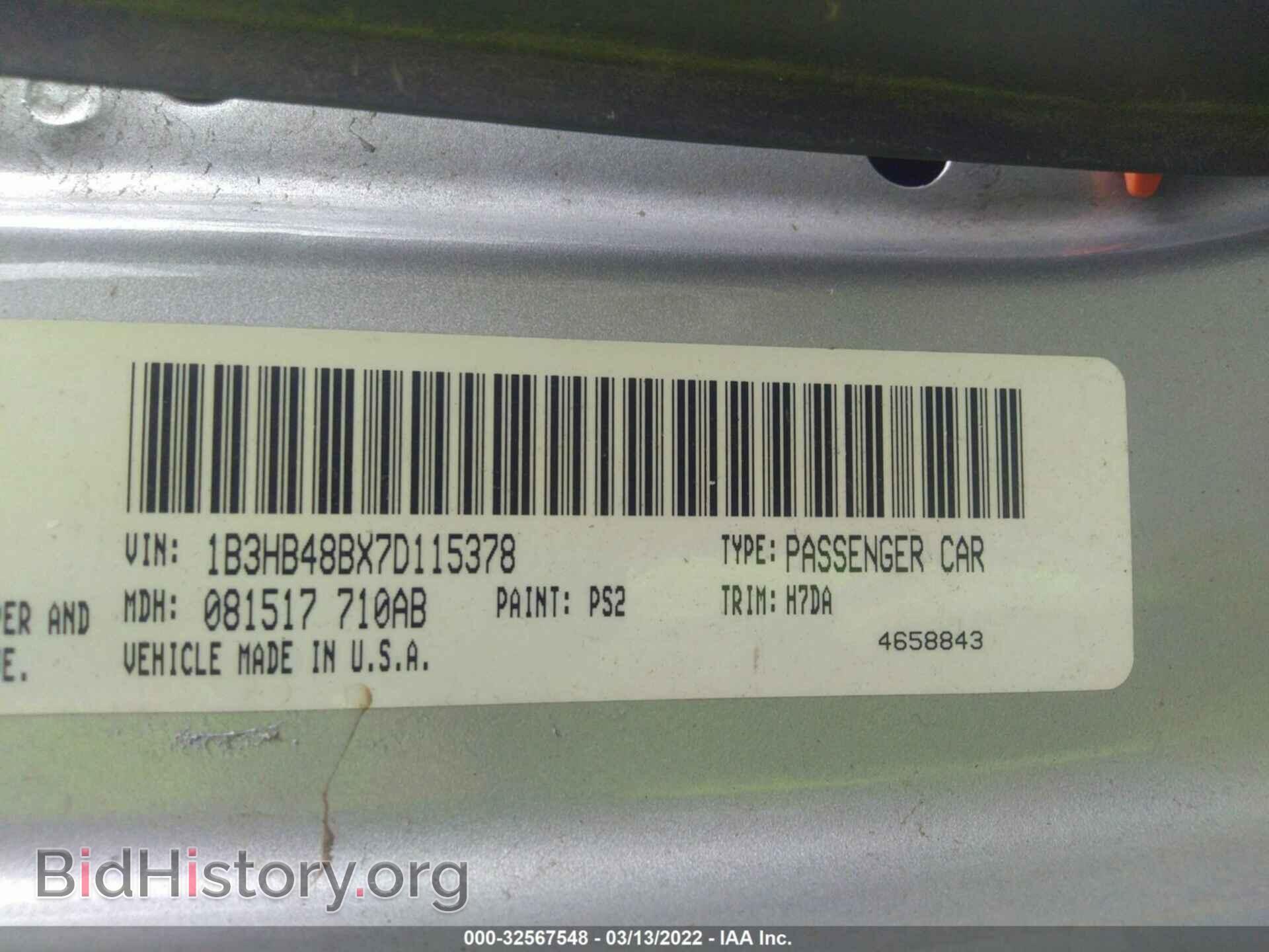 2007 DODGE CALIBER - VIN: 1B3HB48BX7D115378 - Фото 9