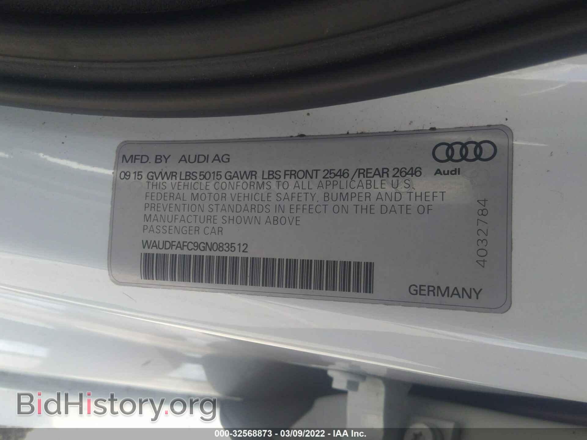 2016 AUDI A6 - VIN: WAUDFAFC9GN083512 - Фото 9